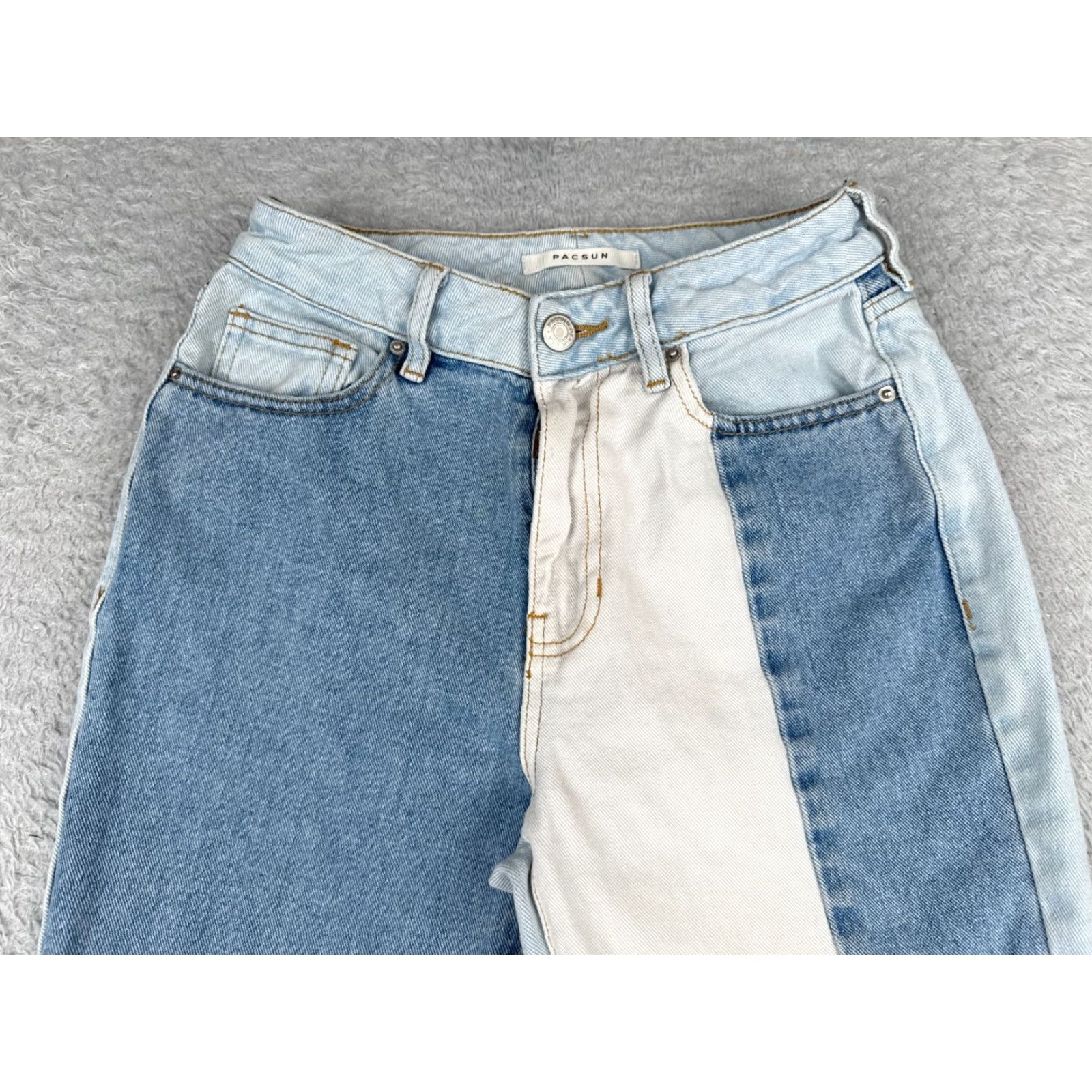 Pacsun Pacsun Jeans Women 24 Blue Denim Skinny Leg Mid Rise Patchwork 100% Cotton Size 42" / US 20 - 4 Thumbnail