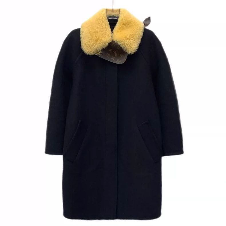 Louis Vuitton Louis Vuitton Black logo presbyopic wool long sleeve coat Size 4XL / US 24-26 - 1 Thumbnail