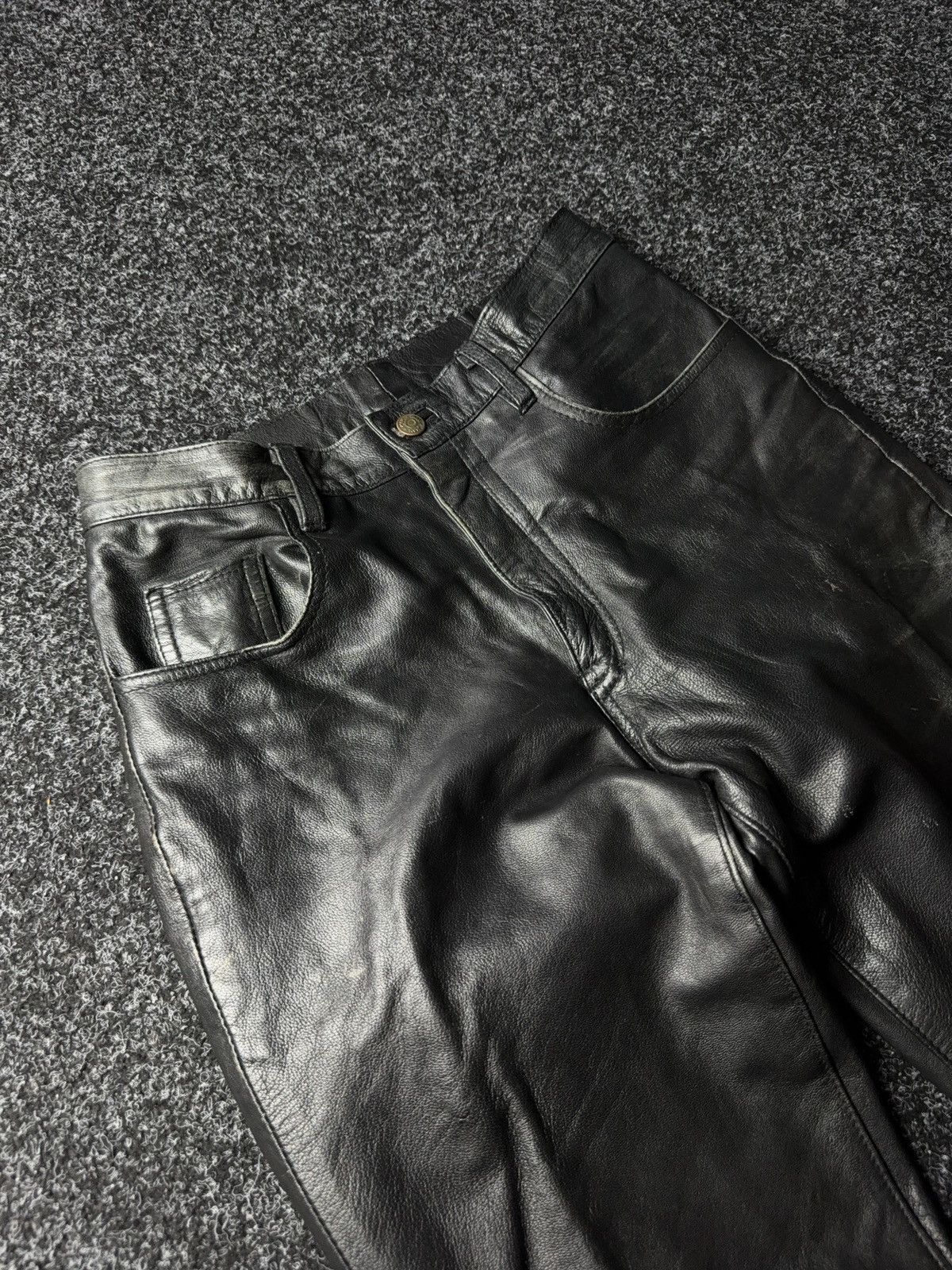 Leather Y2K Vintage Leather Pants Opium Style Alt Biker USA Rare Size US 28 / EU 44 - 9 Thumbnail