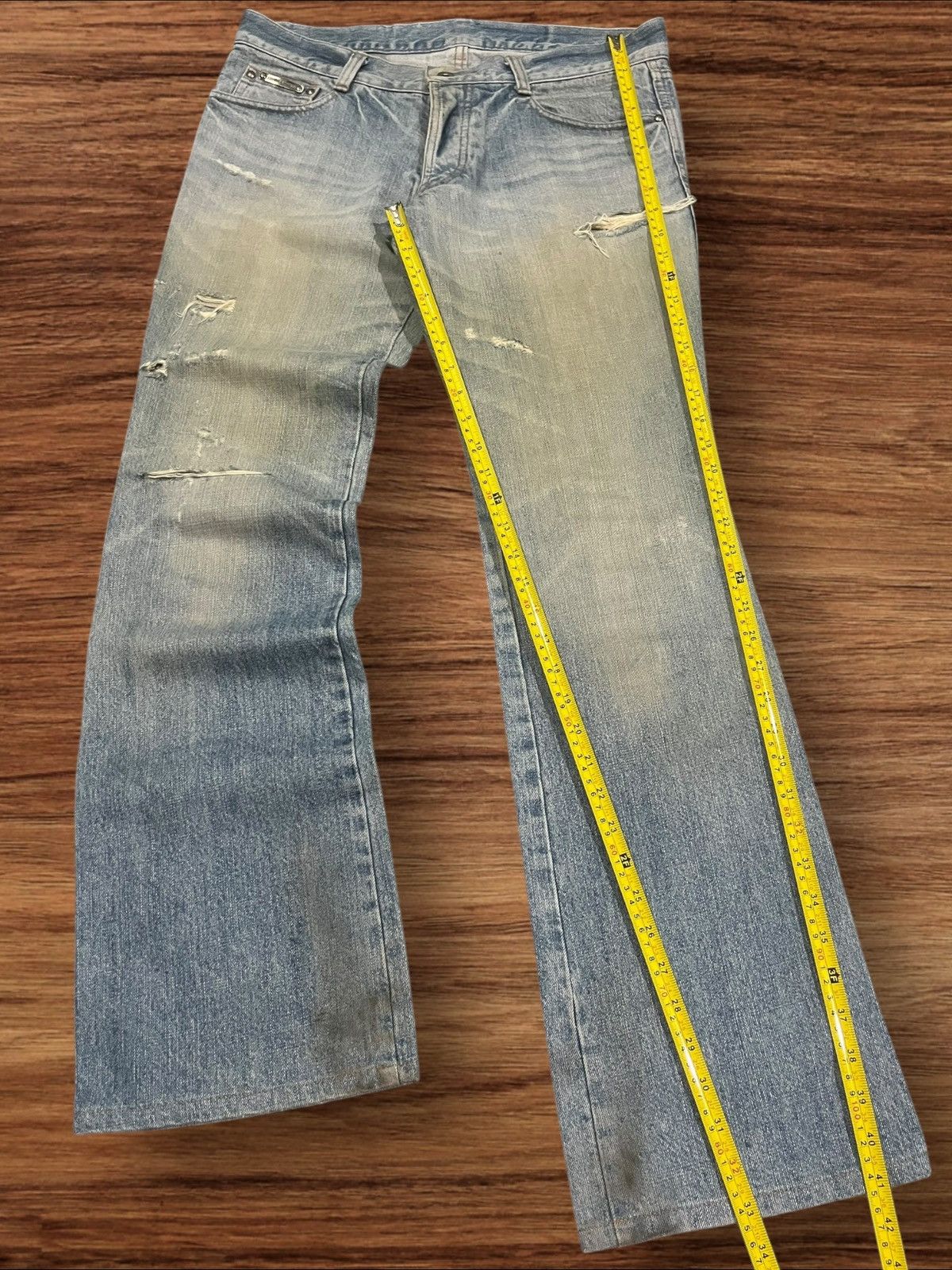 5351 POUR LES HOMMES ⚡️Flare⚡️5351 Pour Les Hommes Distressed Clawmark Flare Jeans Size US 34 / EU 50 - 20 Thumbnail