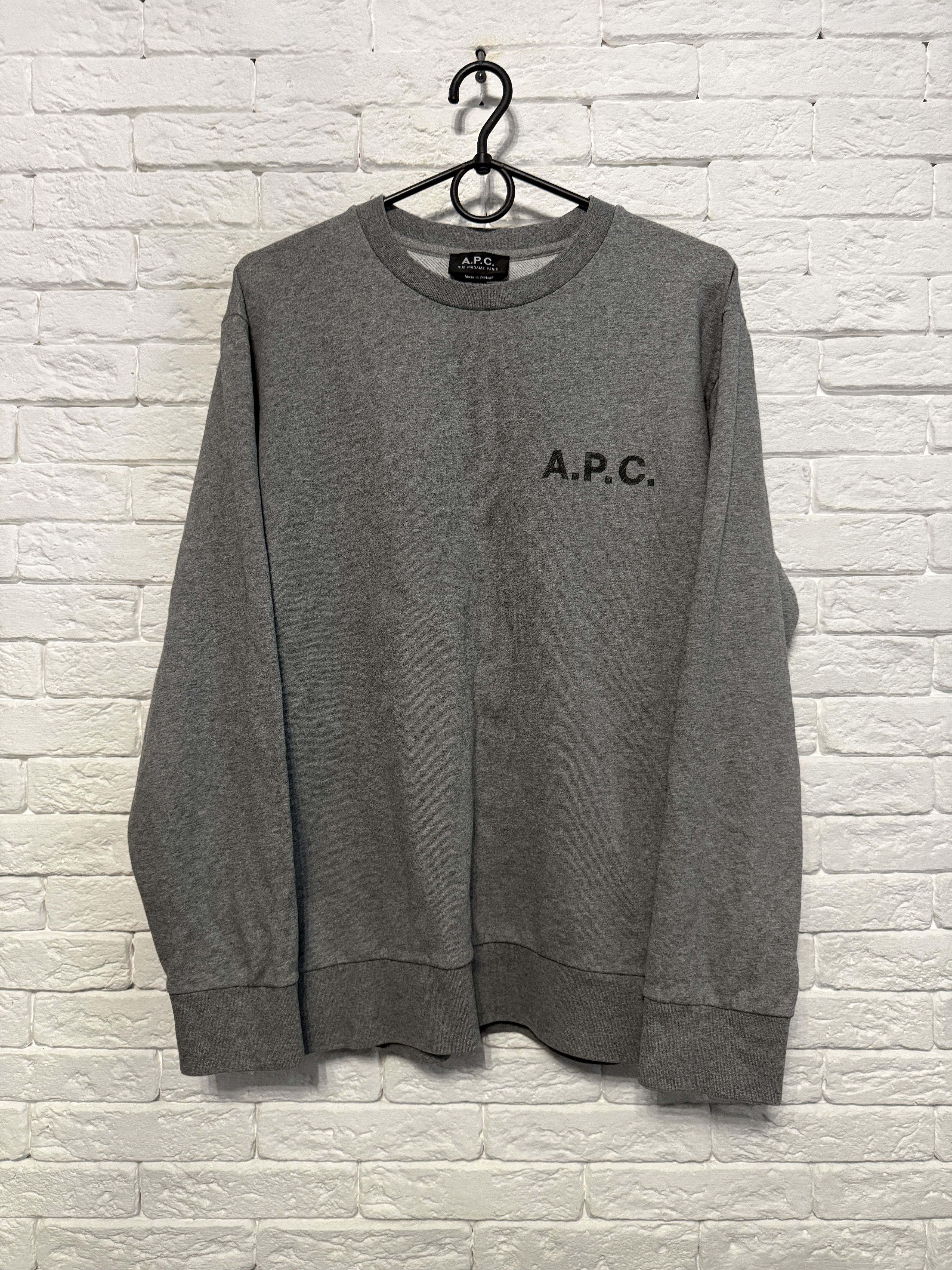 A.P.C. APC Sweatshirt With Painted Logo Sz M Size US M / EU 48-50 / 2 - 1 Thumbnail