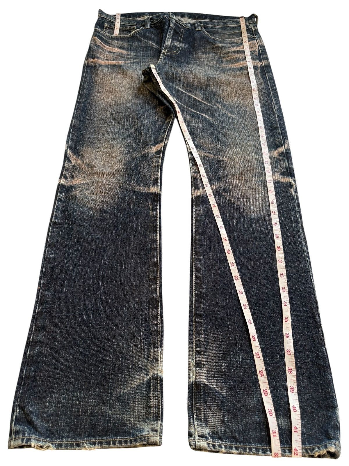 Takeo Kikuchi Vintage Takeo Kikuchi Rusty Mud Wash Distressed Bootcut Jean Size US 35 - 14 Thumbnail