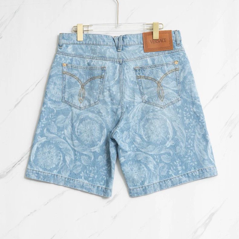 Versace Versace Men's logo printed on denim shorts Size US 32 / EU 48 - 3 Thumbnail