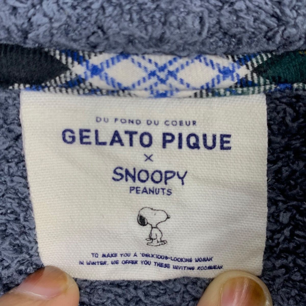 Cartoon Network × Peanuts × Vintage GELATO PIQUE x PEANUT SNOOPY Cartoon Fleece Cardigan Sweater Size US L / EU 52-54 / 3 - 5 Thumbnail