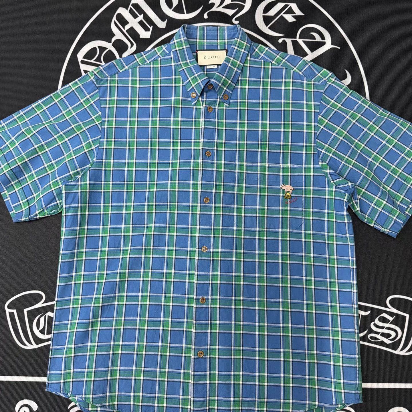 Gucci Multi Plaid Short Sleeve Button-Up Shirt Size US XL / EU 56 / 4 - 1 Thumbnail