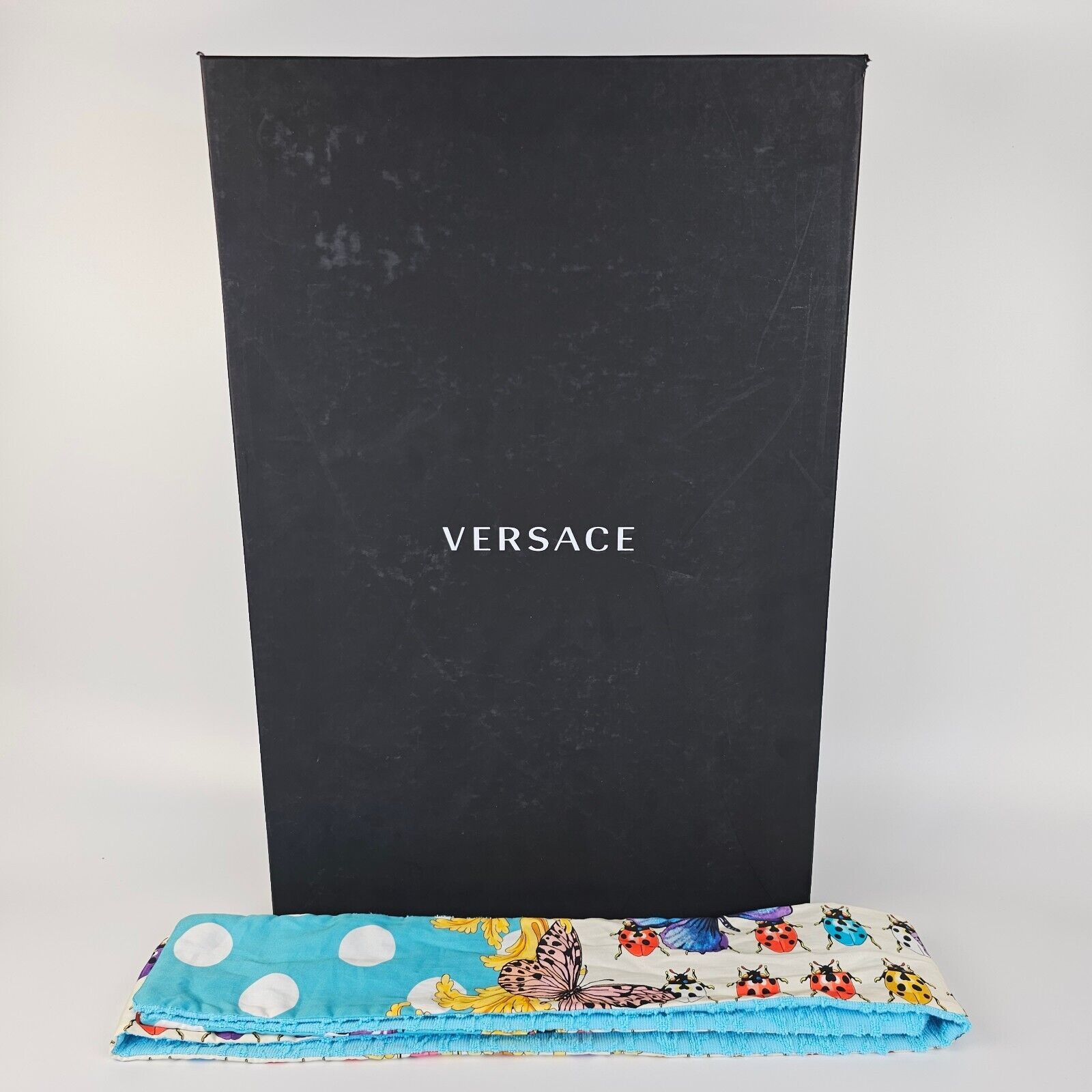 Versace VERSACE Butterflies Baroque Azur Blue Long Bathrobe Size US L / EU 52-54 / 3 - 4 Thumbnail