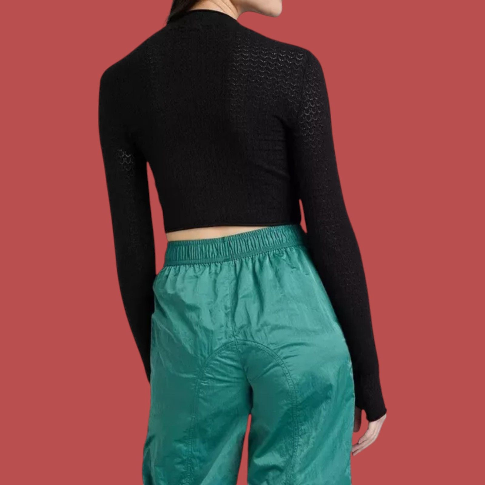 Other Wild Fable - Women's Mock Turtleneck Pointelle Pullover Swea Size XS / US 0-2 / IT 36-38 - 2 Thumbnail