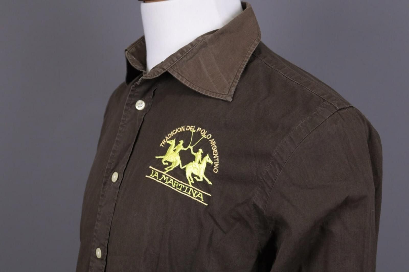 La Martina La Martina Buenos Aires Brown Button Down Shirt Size XL Size US XL / EU 56 / 4 - 7 Thumbnail