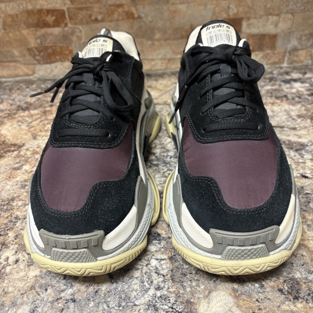 Balenciaga Balenciaga Triple S Size 8 Black Burgundy Grey With Box Size US 8 / EU 41 - 2 Thumbnail