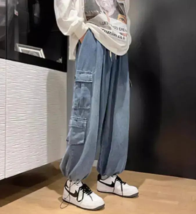Japanese Brand Hip Hop Washed Loose Wide Leg Jeans Size US 32 / EU 48 - 6 Thumbnail