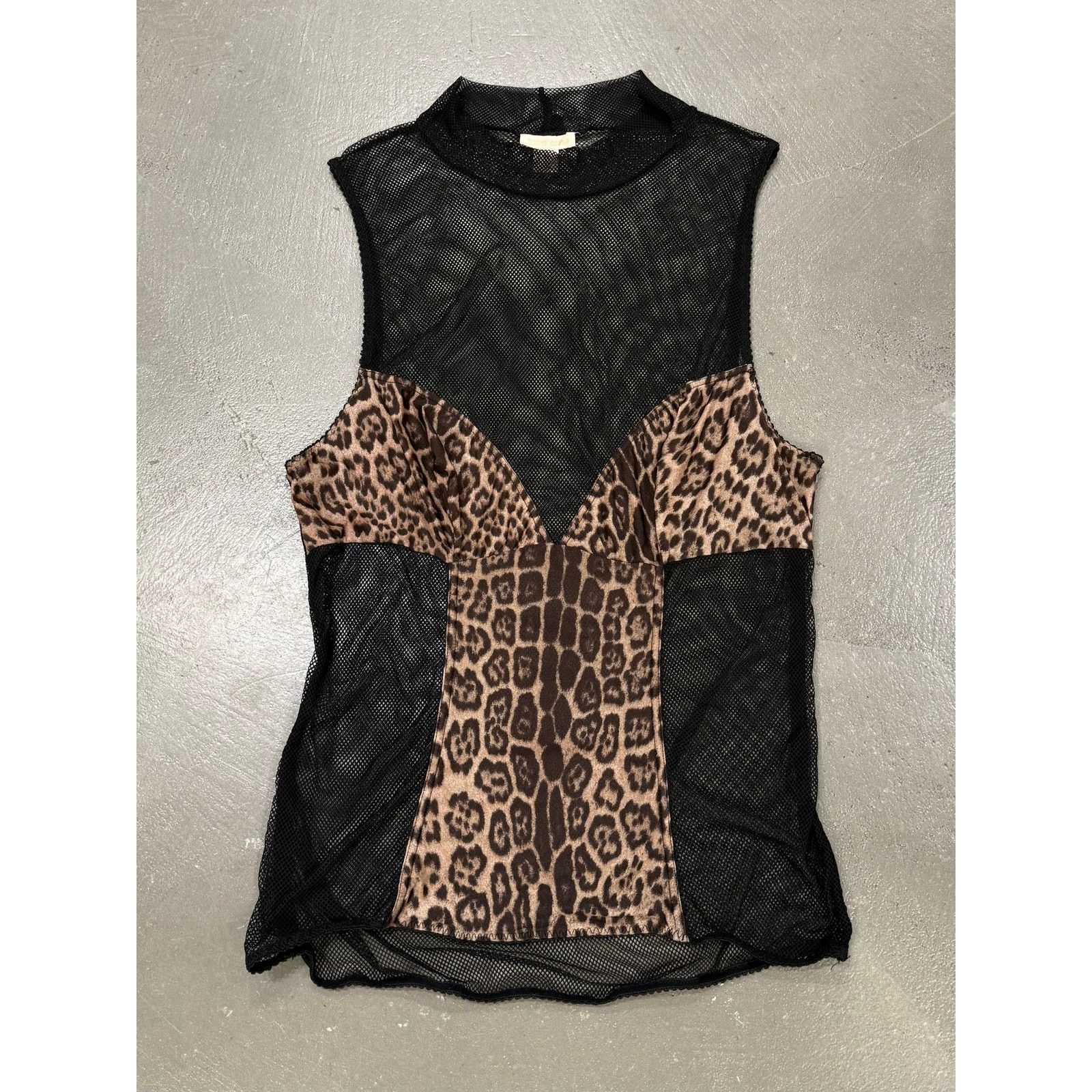 Roberto Cavalli 2000s Roberto Cavalli leopard sheer tank top Size L / US 10 / IT 46 - 1 Thumbnail