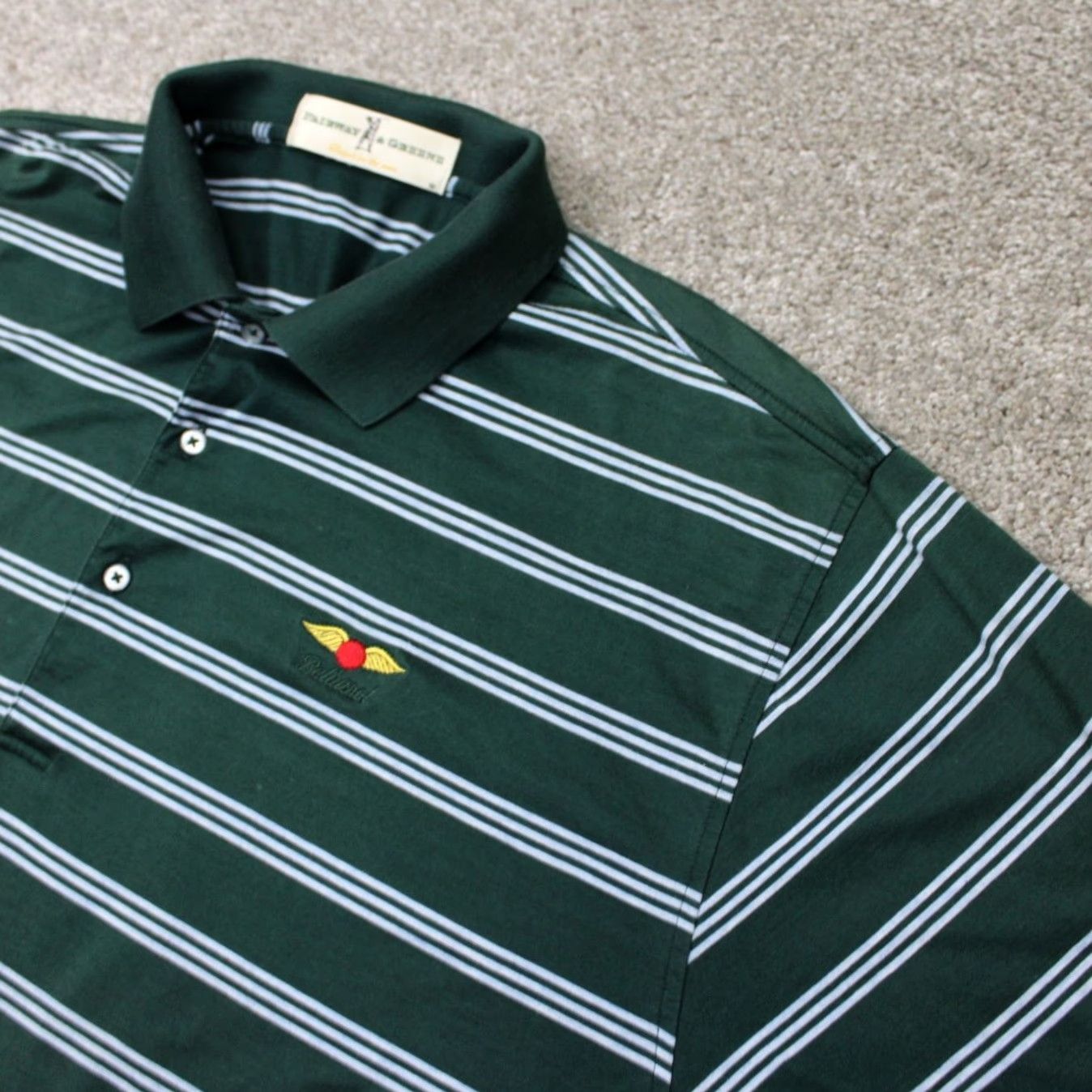 Vintage Fairway & Greene Polo Shirt Mens Large Green 100% Cotton Baltusrol Logo S/S Size US L / EU 52-54 / 3 - 6 Thumbnail