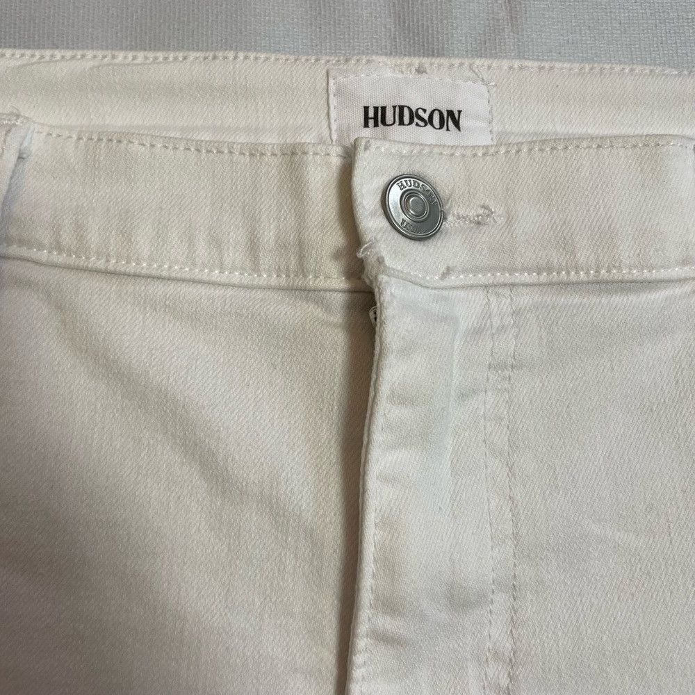 Hudson NWT New $145 Hudson White Gracie Mid-Rise Raw-Edge Shorts S Size 33" - 6 Thumbnail