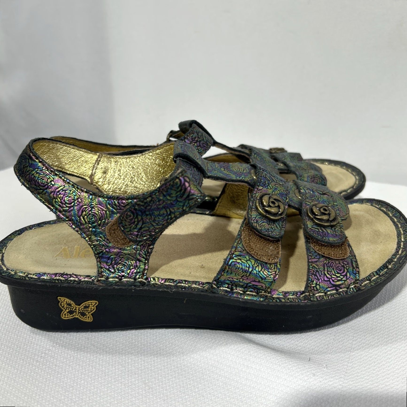 Vintage Alegria Kleo Gladiator-Style Sandals Abalone Rose Boho Women’s Sz EU 37 Women Sandal Strappy Leather Rubber Wedge Casual Spring Summer Modern 11M Size US 7 / IT 37 - 4 Thumbnail