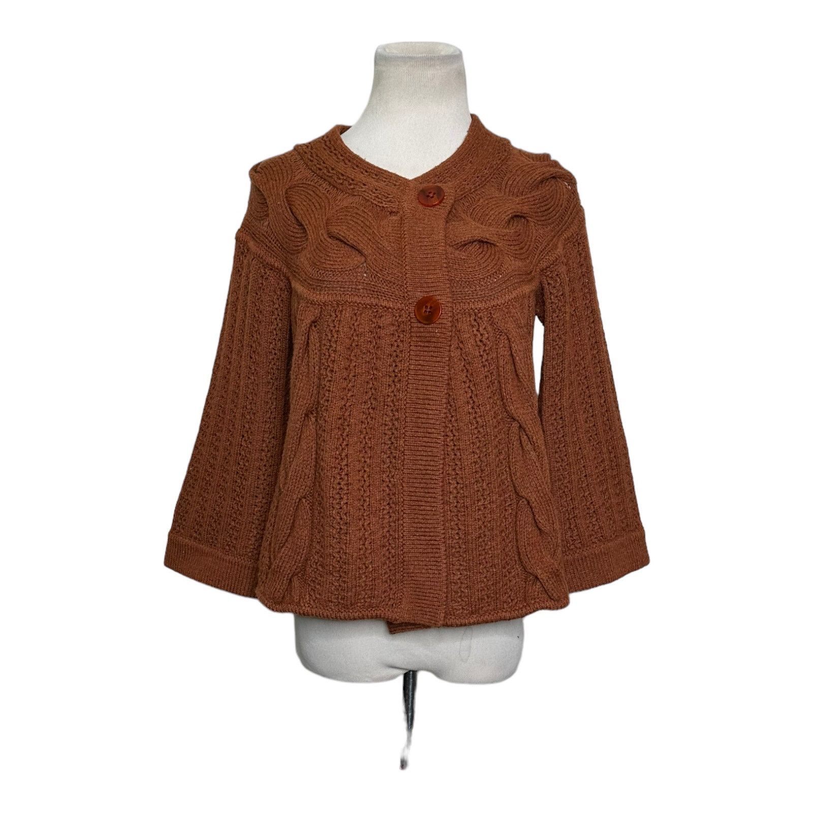 Escada Escada brown 3/4 sleeves buttoned cardigan size Small Size S / US 4 / IT 40 - 10 Thumbnail