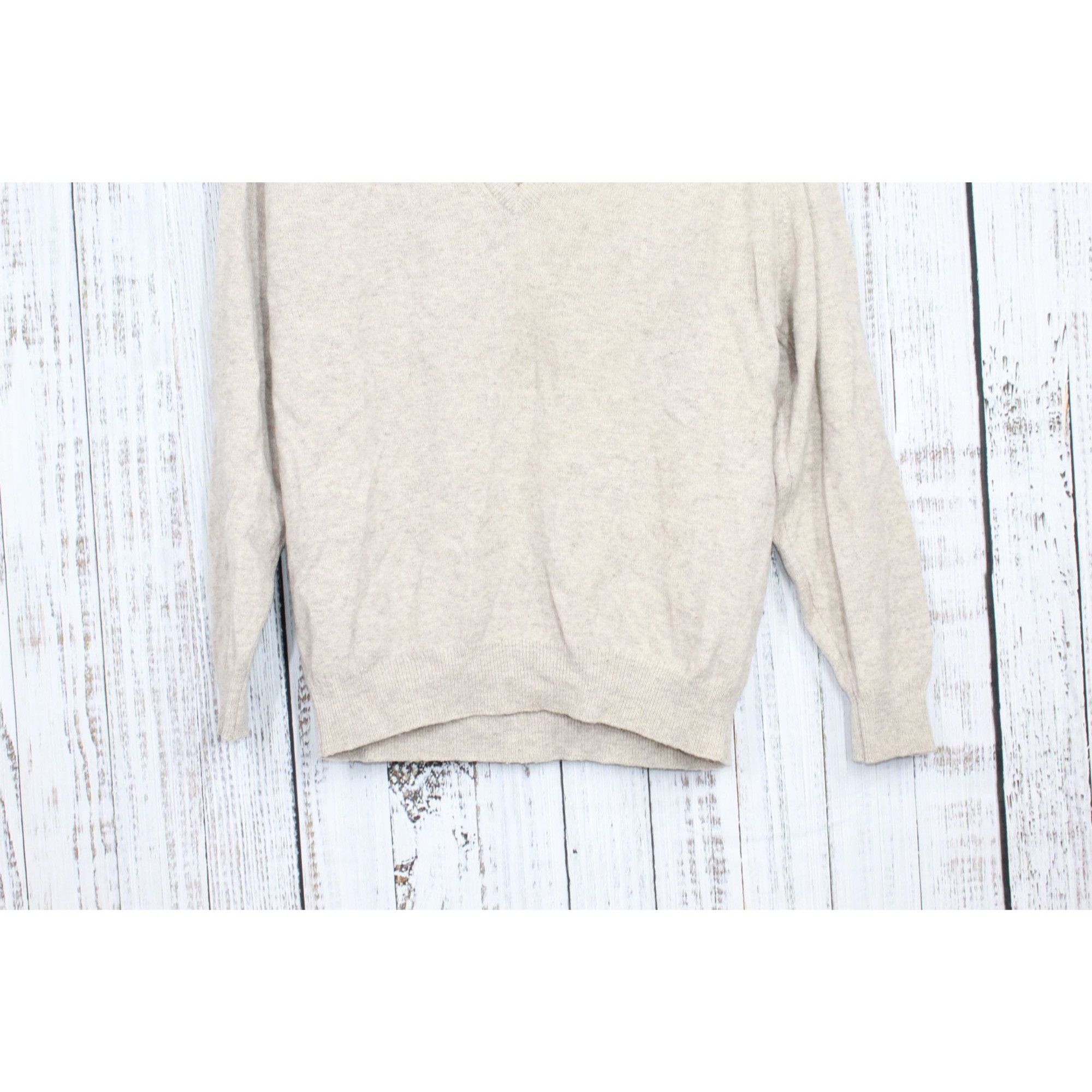 L.L. Bean Vintage LL Bean Lambswool V-Neck Sweater Tan L Size US L / EU 52-54 / 3 - 2 Thumbnail