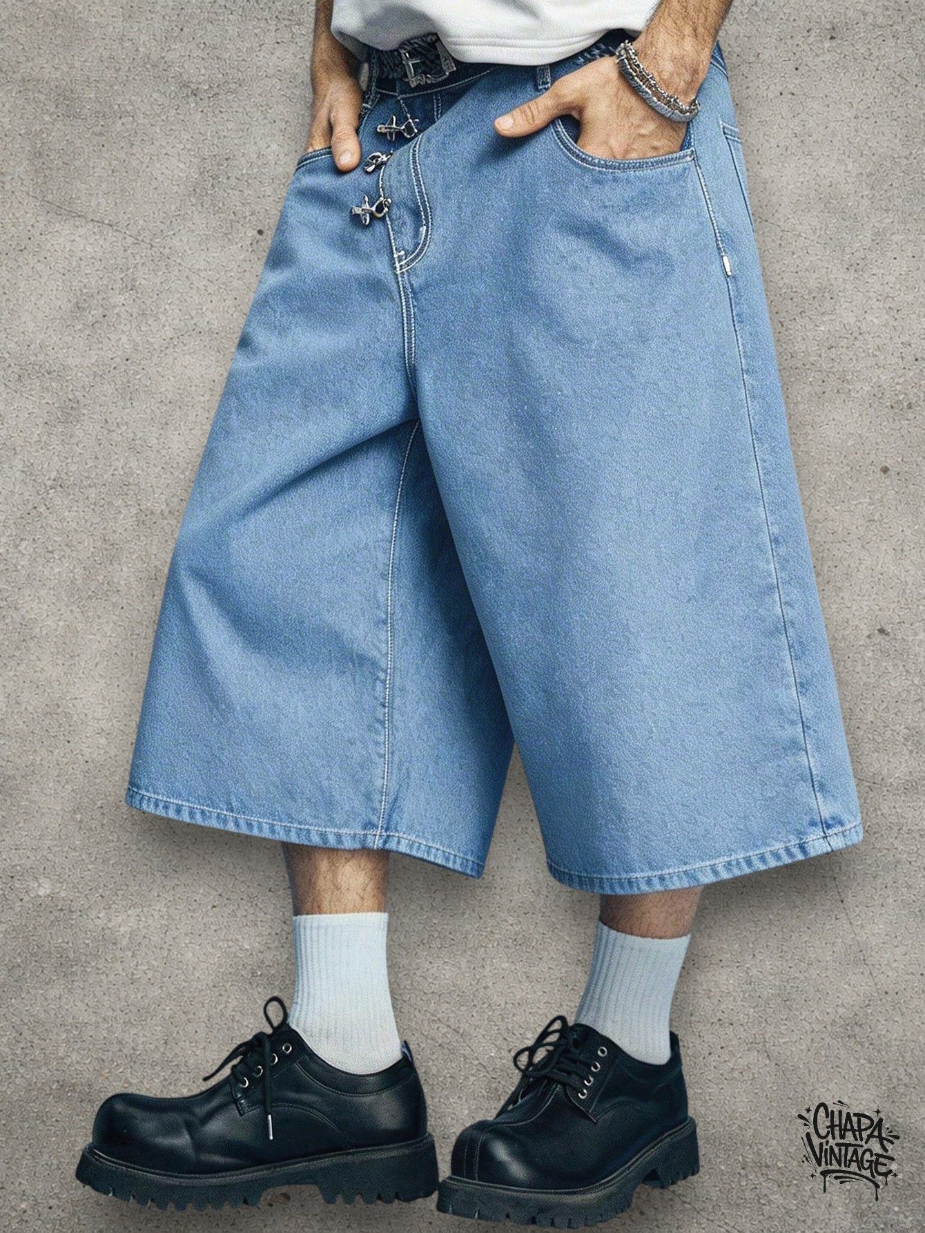 Vintage Light blue fashion shorts Size US 32 / EU 48 - 2 Thumbnail
