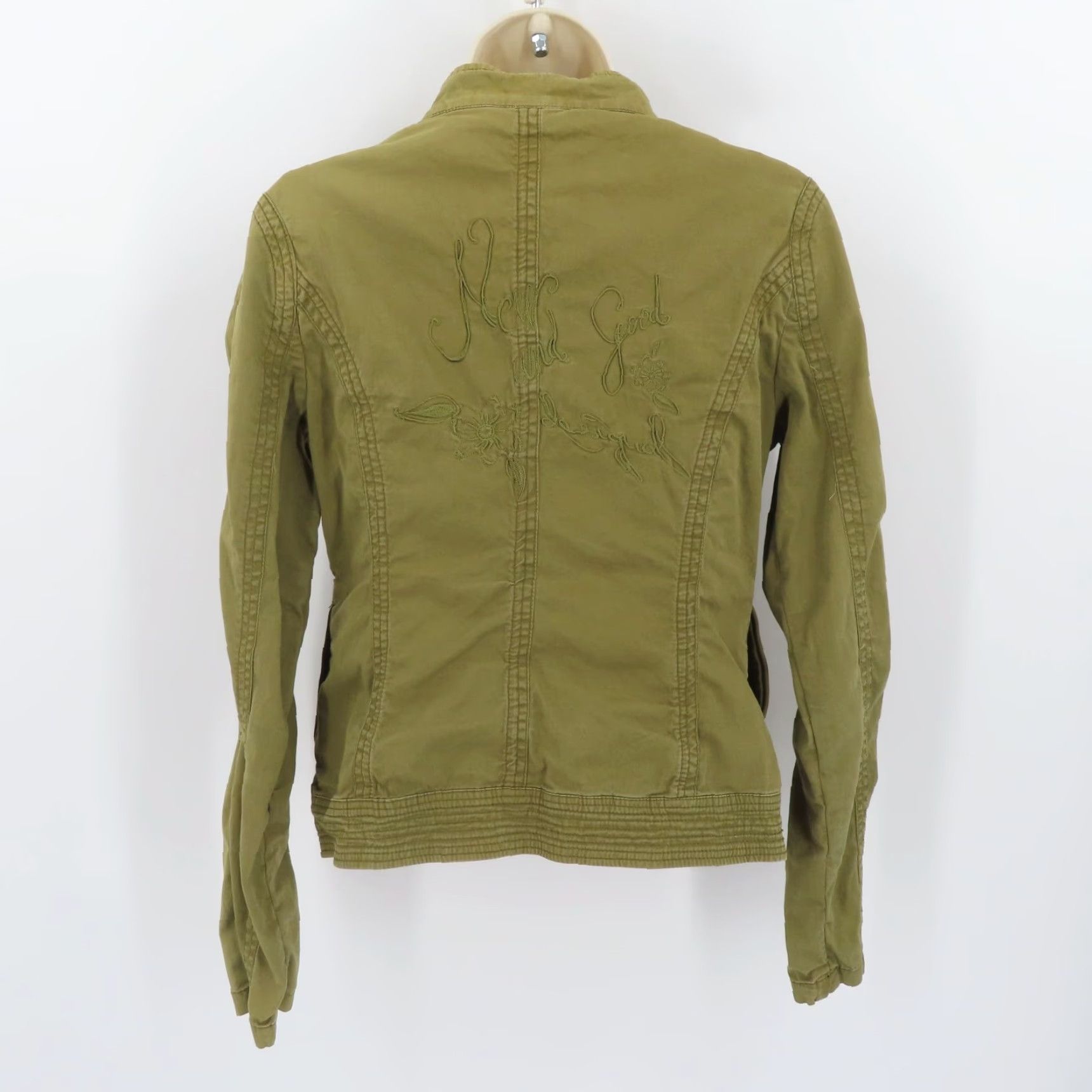 Desigual Desigual Jacket Womens 36 Green Embroidered Pockets Zip Coat Coat Size XS / US 0-2 / IT 36-38 - 5 Thumbnail