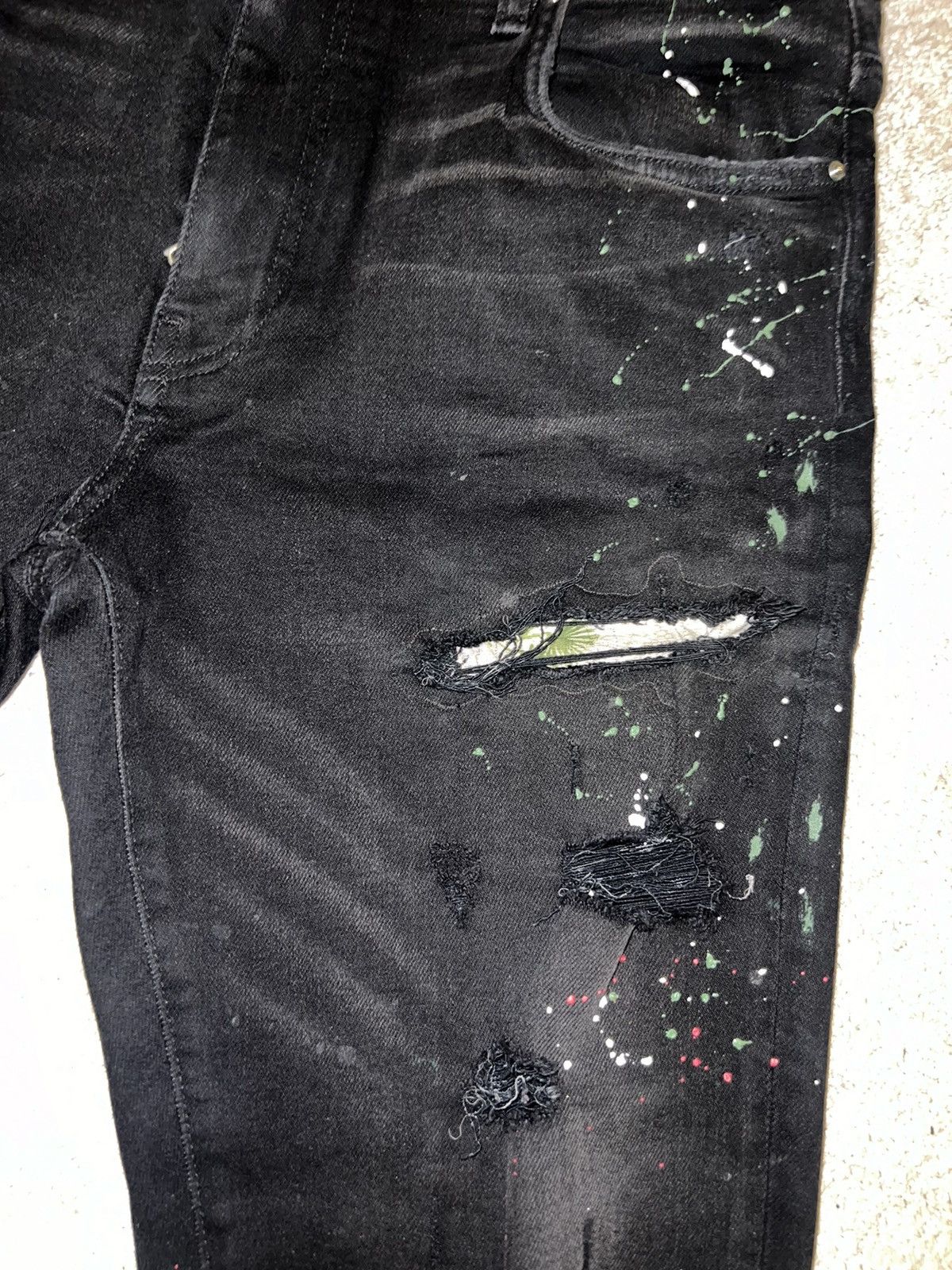 Amiri Amiri “Art Bird Crane Patch” Denim Jeans Size US 33 - 5 Thumbnail