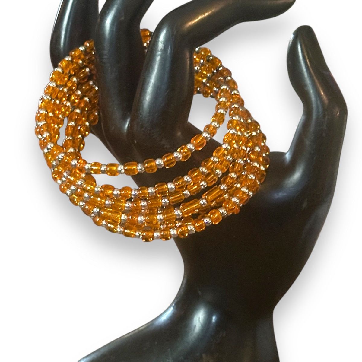 Other Orange and silver bead wrap coil bracelet Size ONE SIZE - 2 Thumbnail