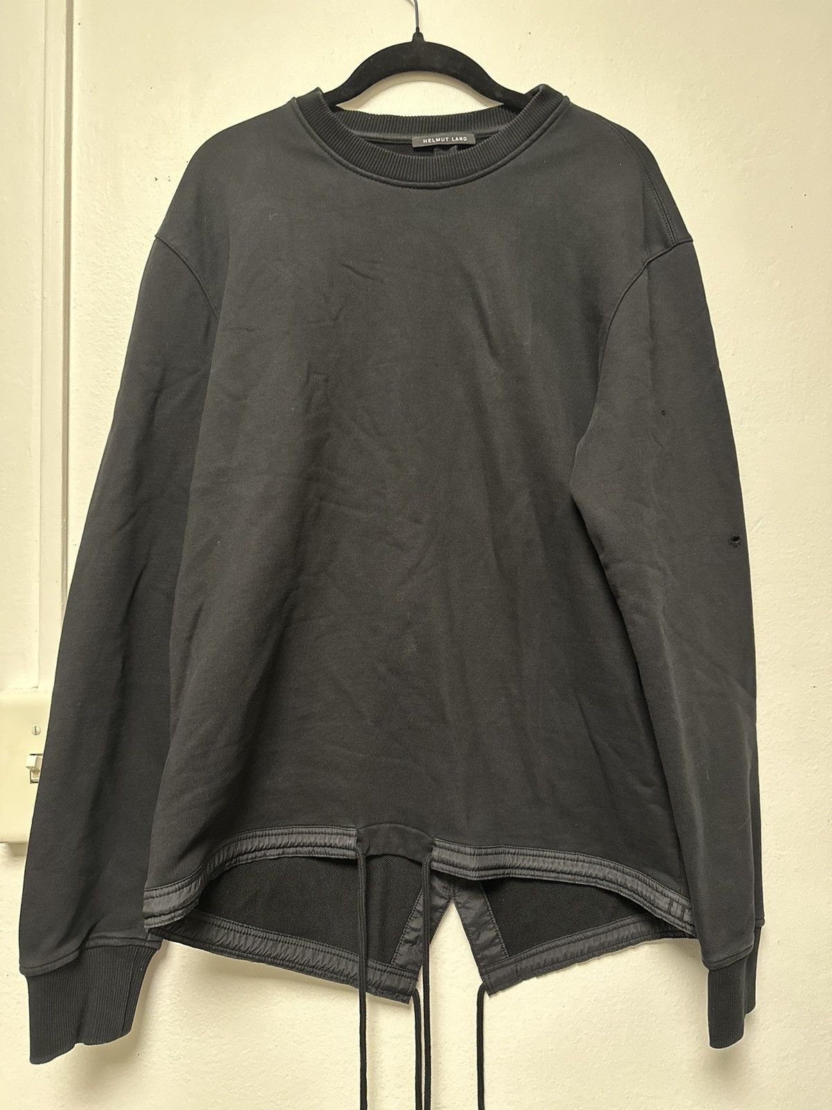 image of Helmut Lang Fishtail Crewneck in Black, Men's (Size Small)