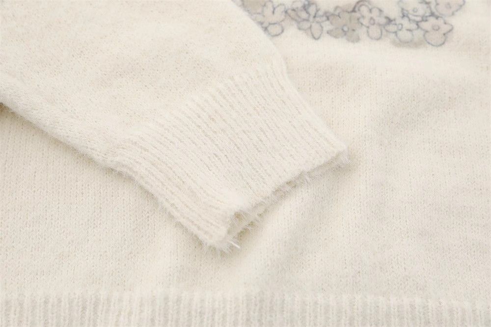 Japanese Brand × Vintage Men's loose casual round neck knitted rabbit print sweater Size US M / EU 48-50 / 2 - 5 Thumbnail