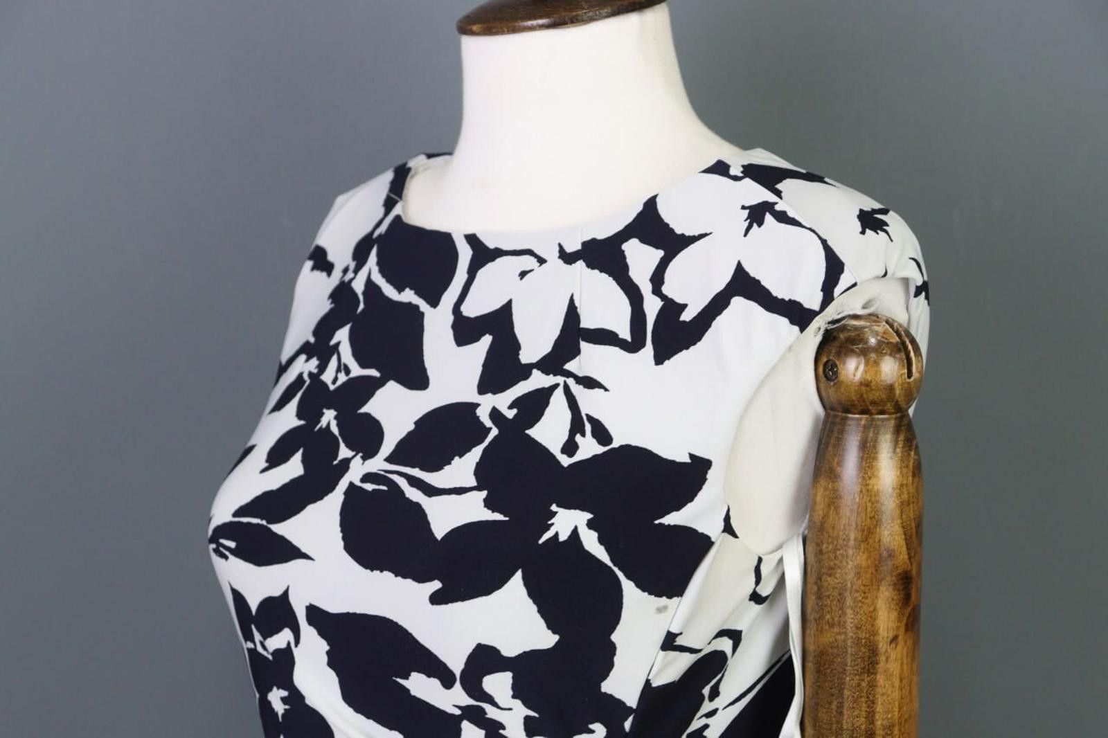 Polo Ralph Lauren Lauren Ralph Lauren White/Black Floral Business Dress Size 6 Size M / US 6-8 / IT 42-44 - 8 Thumbnail