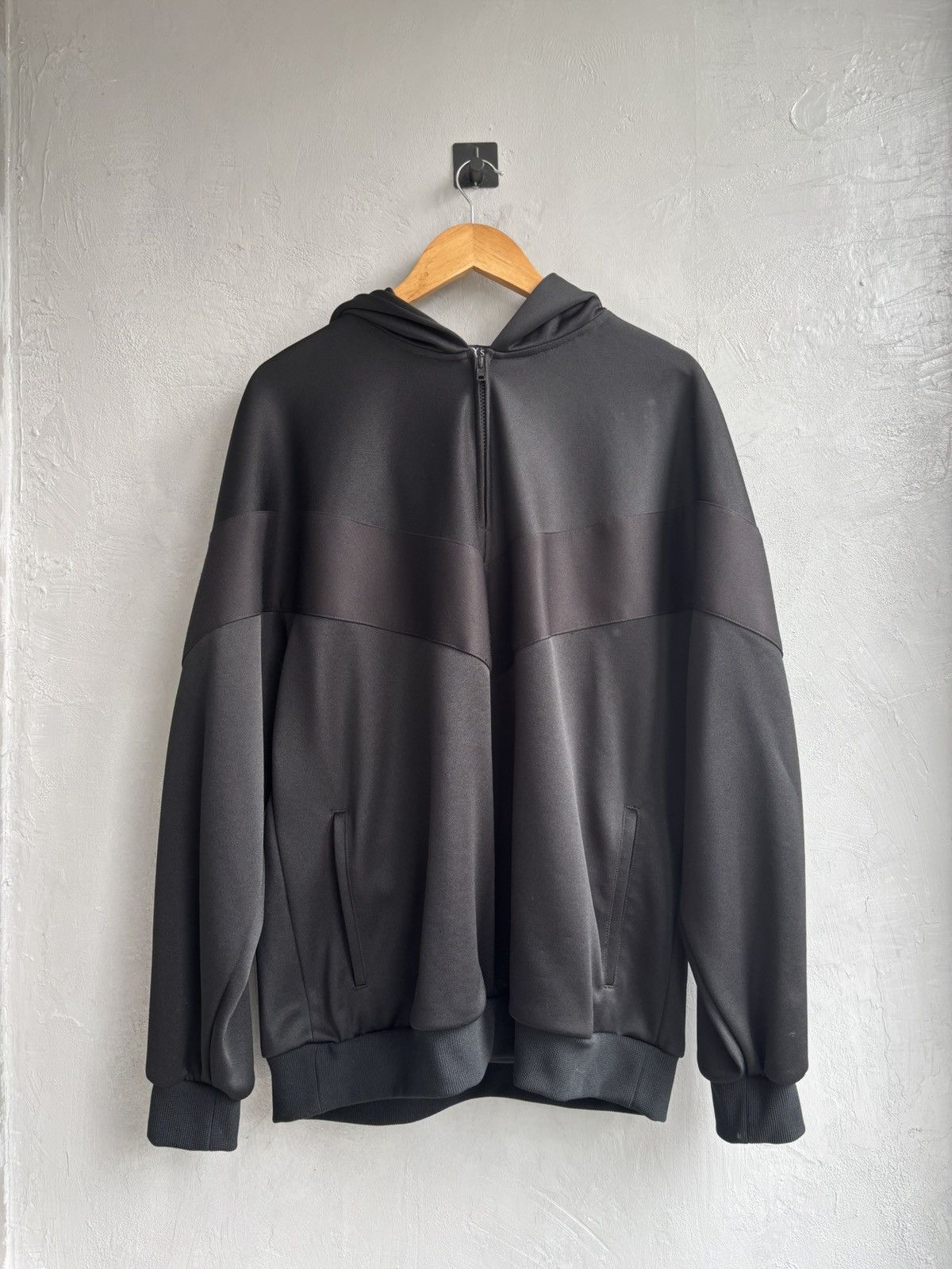 Yohji Yamamoto SS2024 quarter zip polyester hoodie