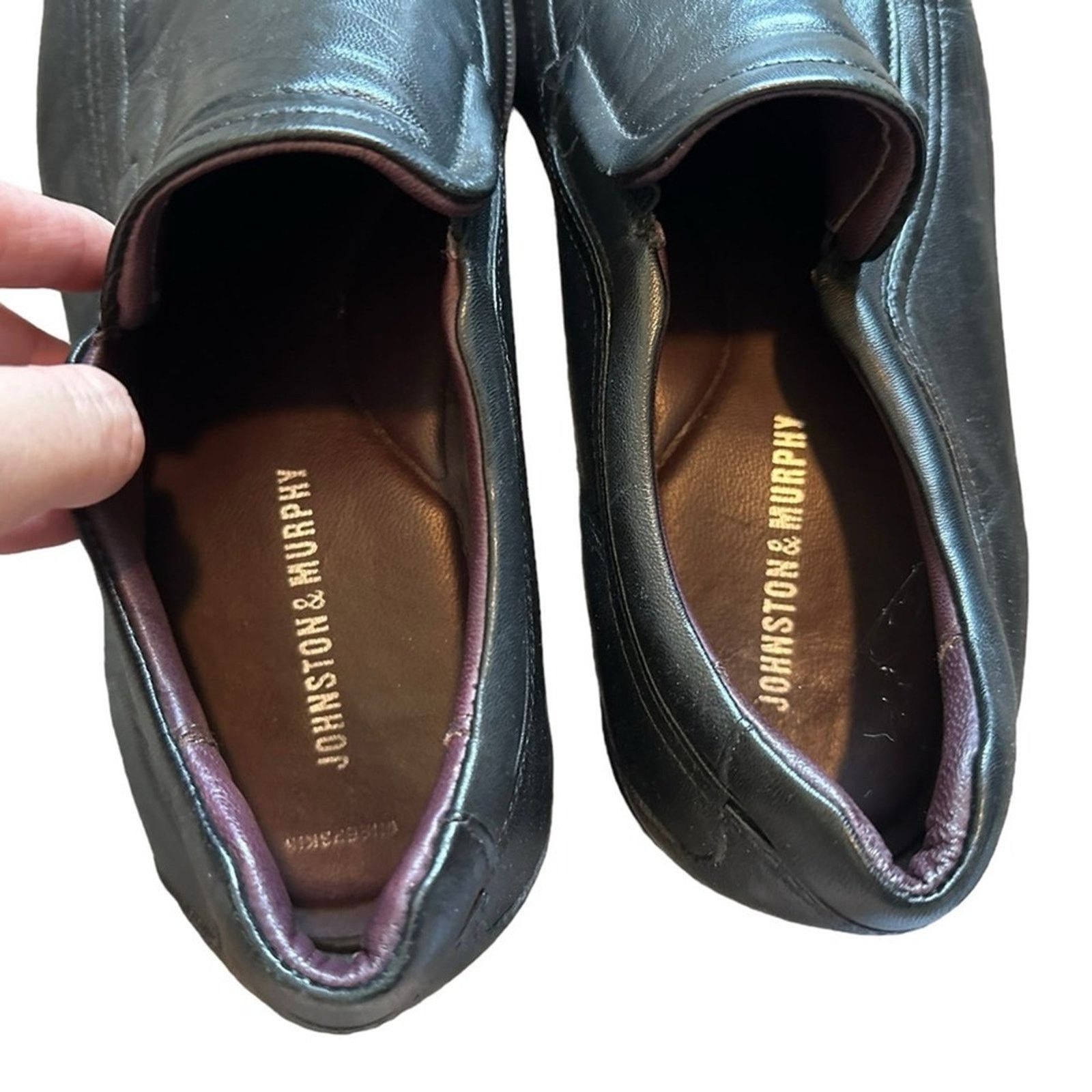 Johnston & Murphy Johnston & Murphy Men's Black Leather Dress Shoes Size 11.5 Size US 11.5 / EU 44-45 - 5 Thumbnail