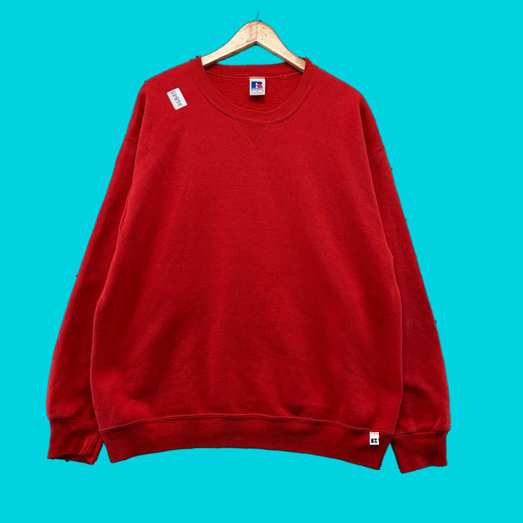 VTG Russell Athletic Crewneck Sweatshirt Mens Large Red 90s Pullover USA 25x29 Mens