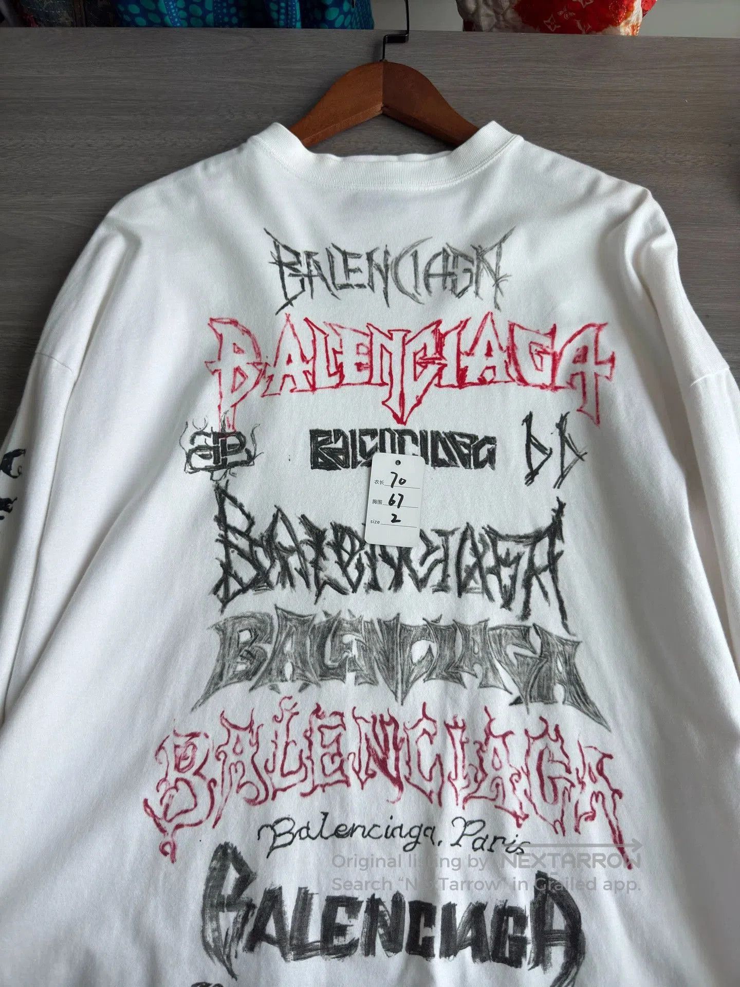 Balenciaga Balenciaga Graffiti Long Sleeve T-shirt. Size US XXS / EU 40 - 9 Thumbnail