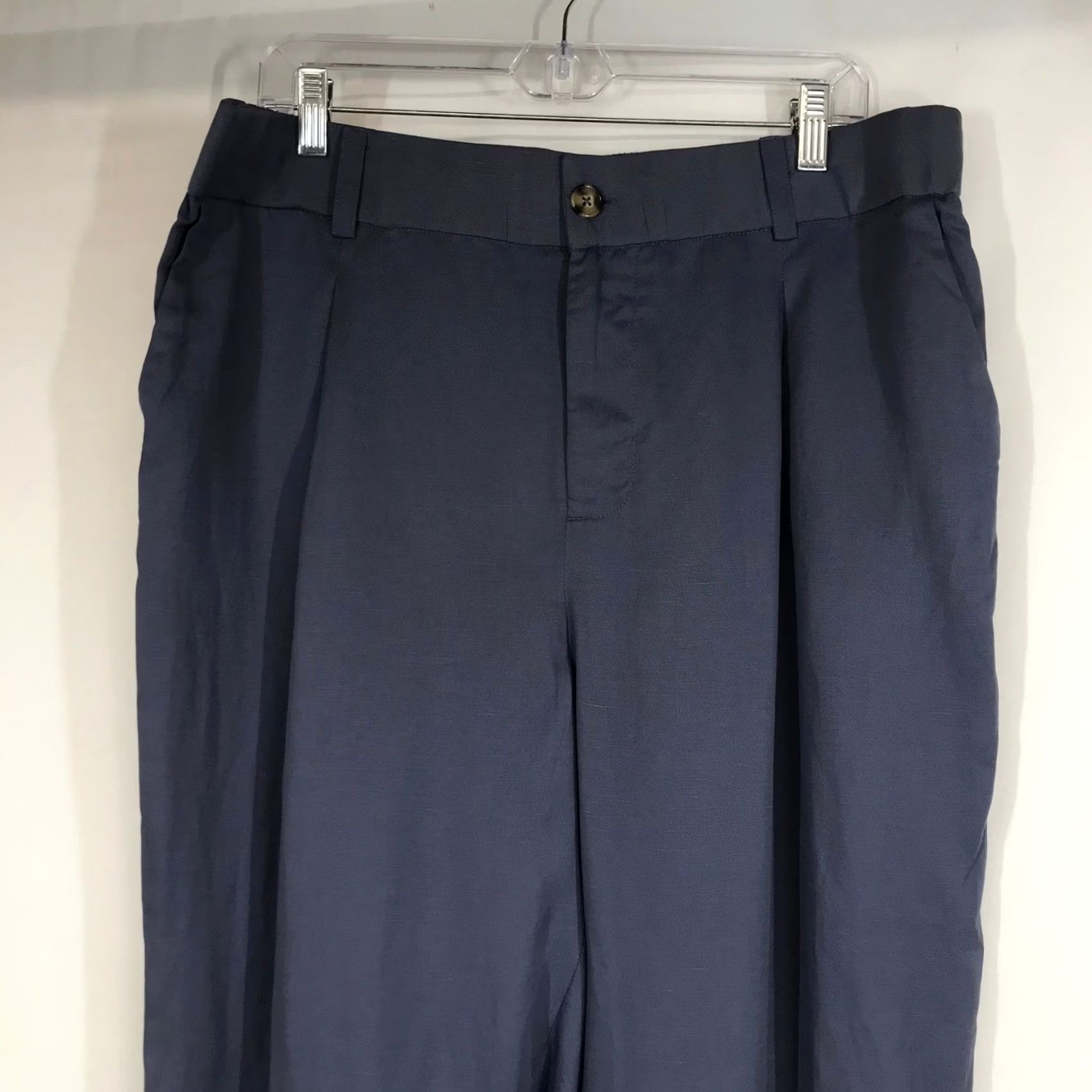 Torrid Torrid Pants Women's Size 16 Blue Linen Blend Flat Front Taper Size 38" / US 16 / IT 52 - 2 Thumbnail