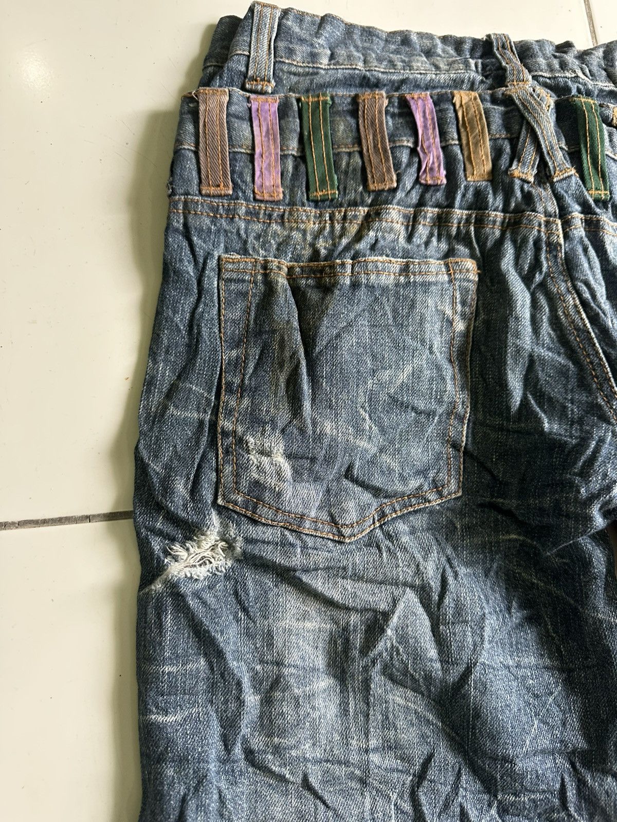 Japanese Brand Vintage Nylaus clothing Waist Distressed Denim blue Size US 33 - 8 Thumbnail