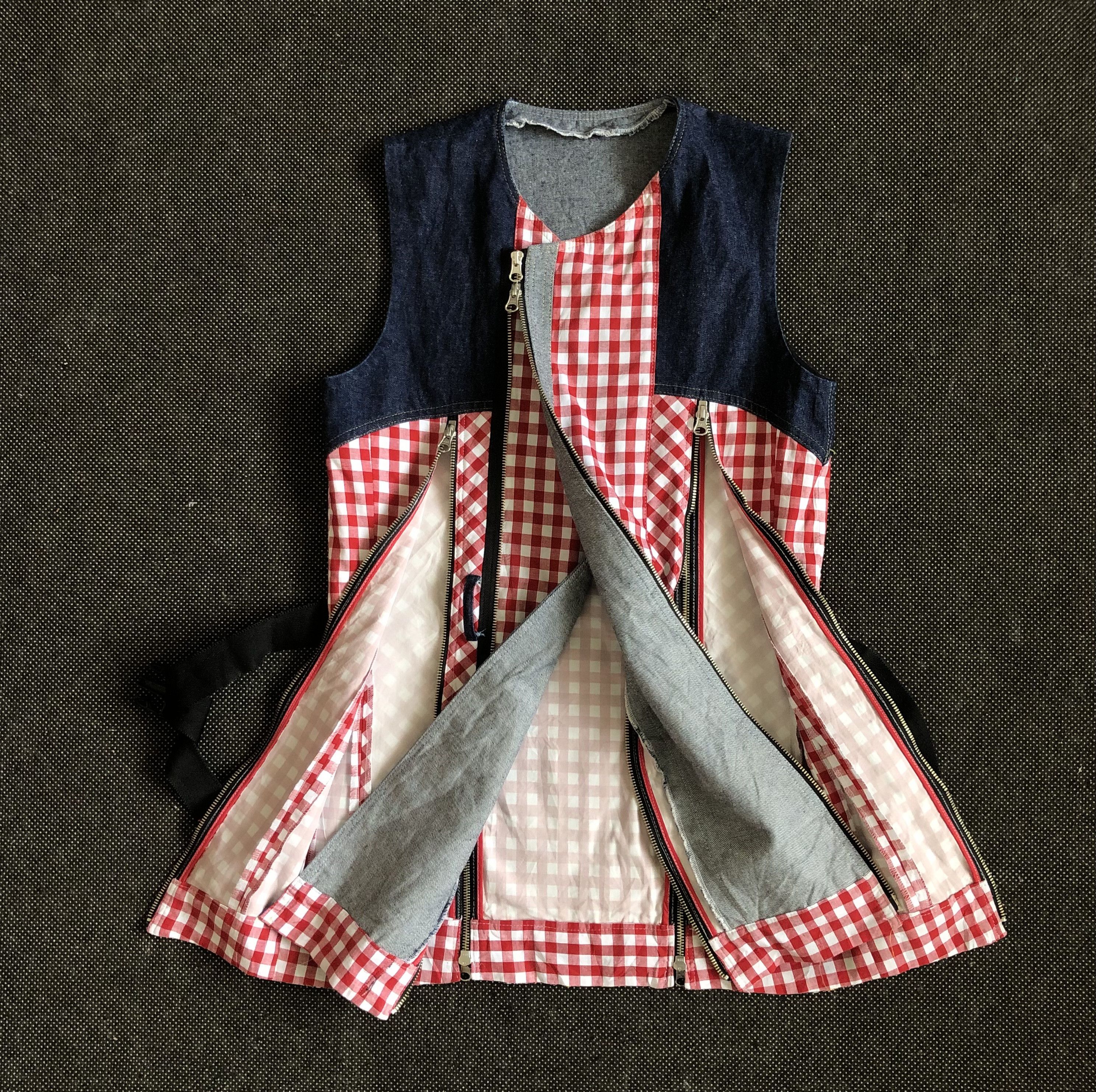 Japanese Brand × Vintage RARE🔥VINTAGE 1 OF 1 CUSTOM MADE MULTIZIP MINI DRESS Size S / US 4 / IT 40 - 1 Thumbnail