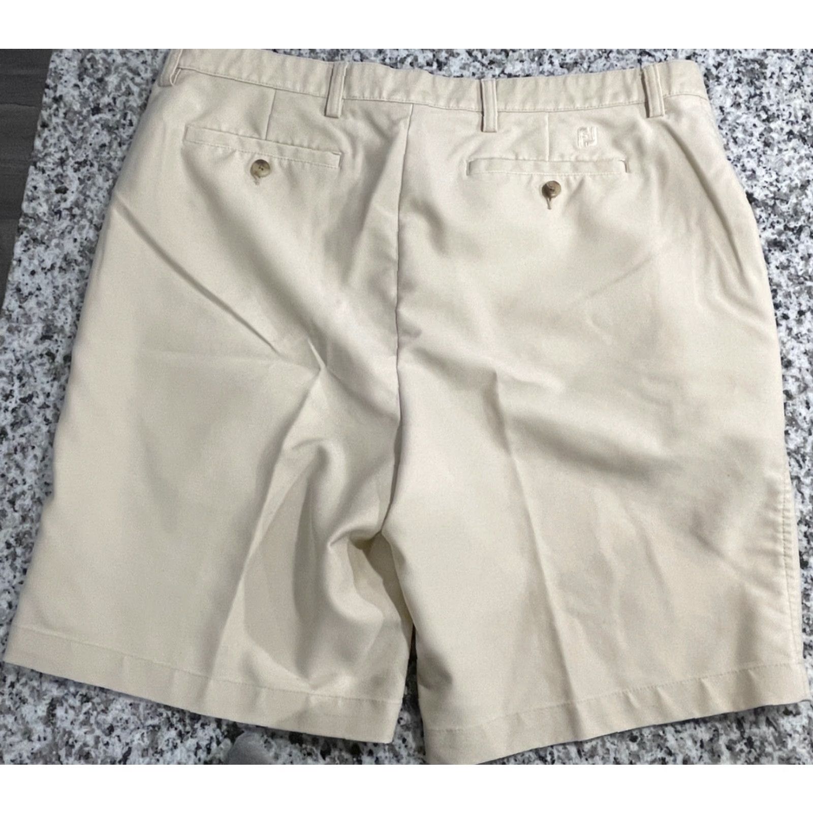Footjoy FootJoy Golf Shorts Bermuda, Beige, 38, Men, Regular, Flat Front, Microfiber, 9in Inseam Size US 38 / EU 54 - 5 Thumbnail
