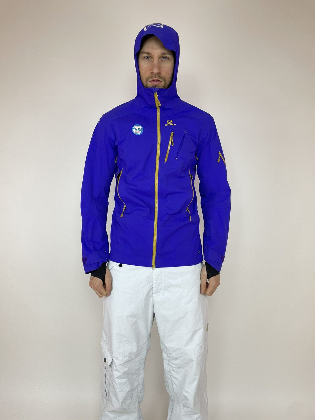 image of Salomon Advancedskin Dry 20K Ski Jacket Waterproof Mens in Blue (Size Small)