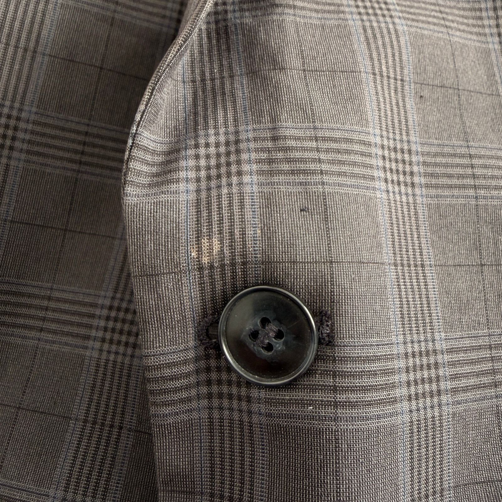 John Varvatos John Varvatos USA Men's 40R Dark Gray Blue Plaid Blazer Size 40R - 3 Thumbnail