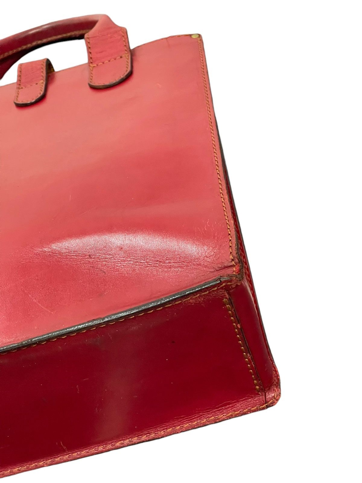 Leather Full Leather Thick Sunface Tote Bag 1🟩0 Size ONE SIZE - 13 Thumbnail