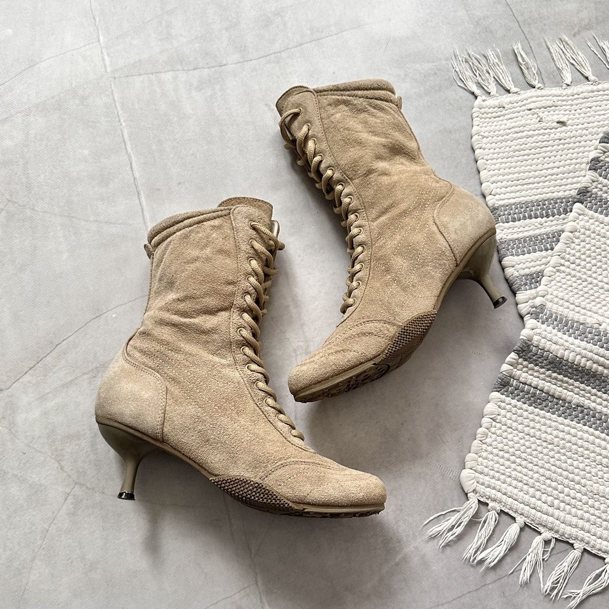 New Rock Cyber Y2K Moto Boots Kitten Heels Prada Miu Miu Vibe Size US 8 / IT 38 - 1 Thumbnail
