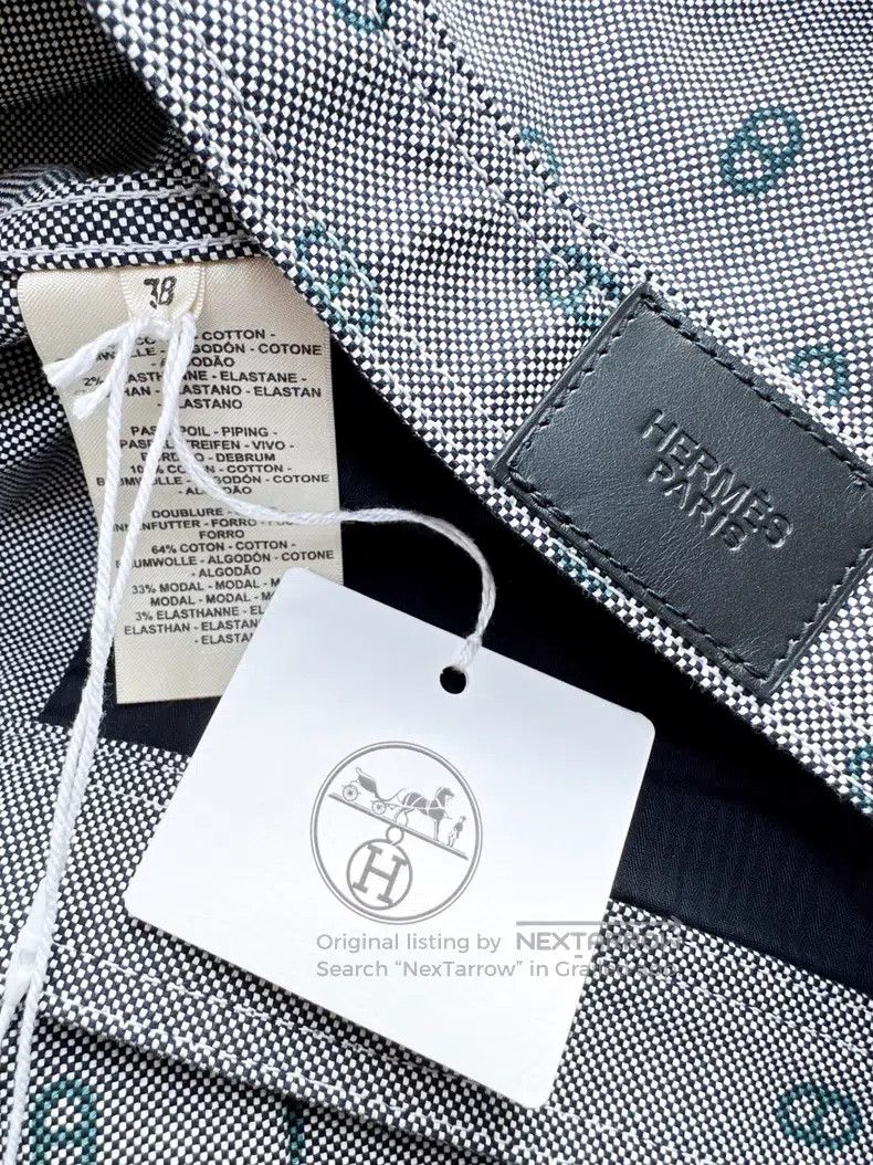 Hermes Hermes Gray Pig Nose Printed Logo Denim Jacket Size XS / US 0-2 / IT 36-38 - 6 Thumbnail