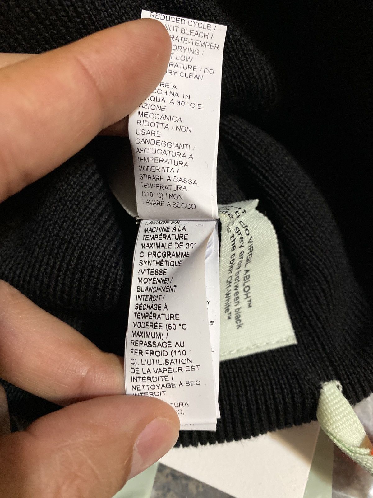 Off-White × Virgil Abloh Off-White Patch Beanie Black Size ONE SIZE - 6 Thumbnail