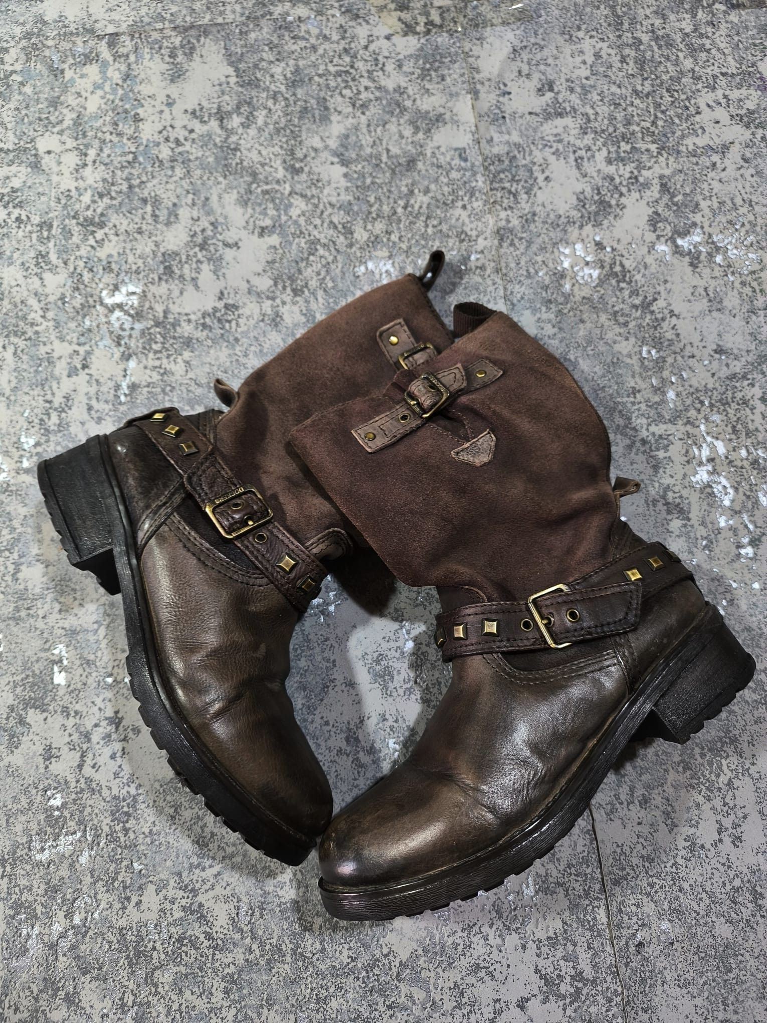 Hysteric Glamour vtg western studded belt strap brown real leather boots Size US 7 / IT 37 - 1 Thumbnail