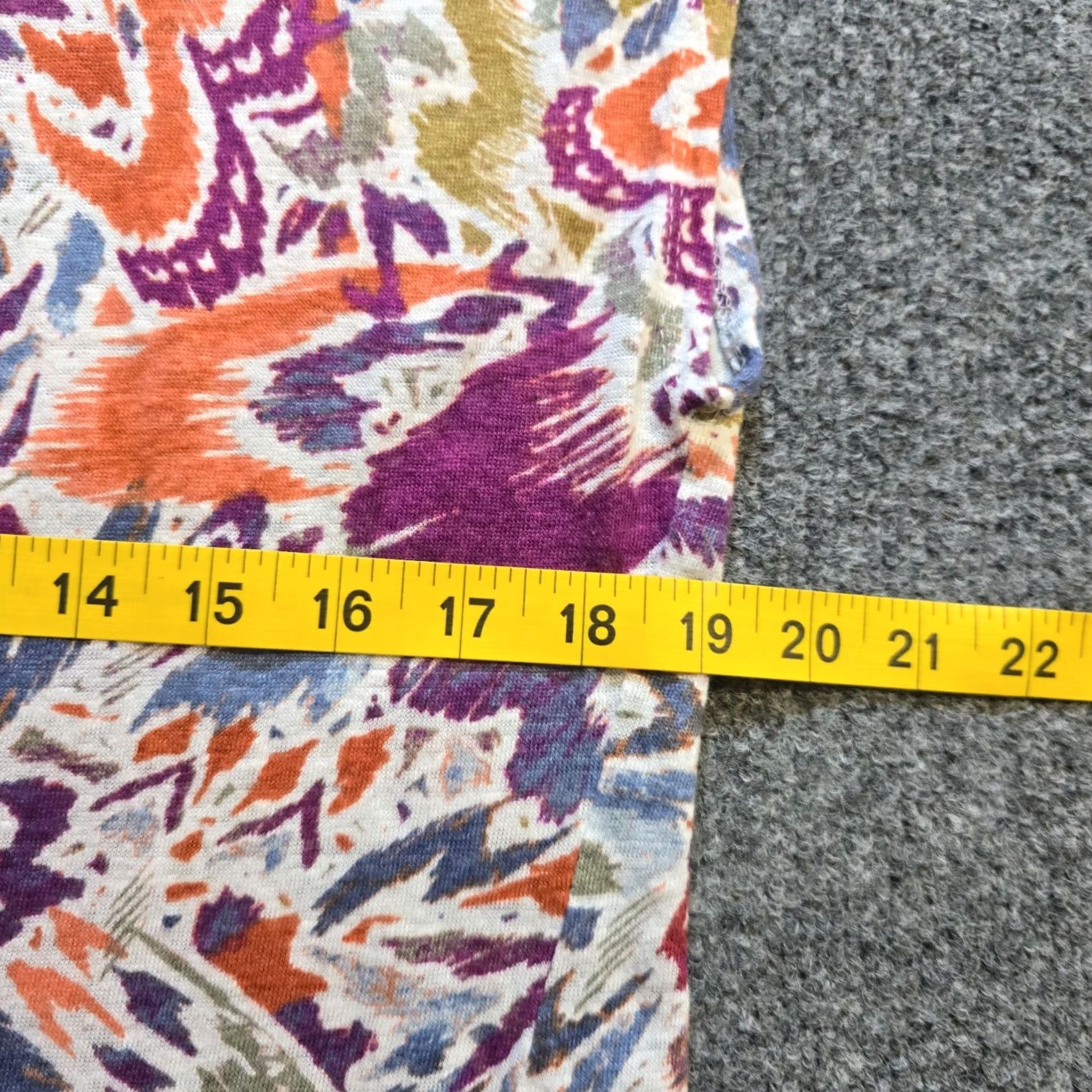 Nicole Miller Nicole Miller Top Womens Size XL Orange Linen Short Sleeve Stretch Casual Blouse Floral Knit Regular Womens Size XL / US 12-14 / IT 48-50 - 5 Thumbnail