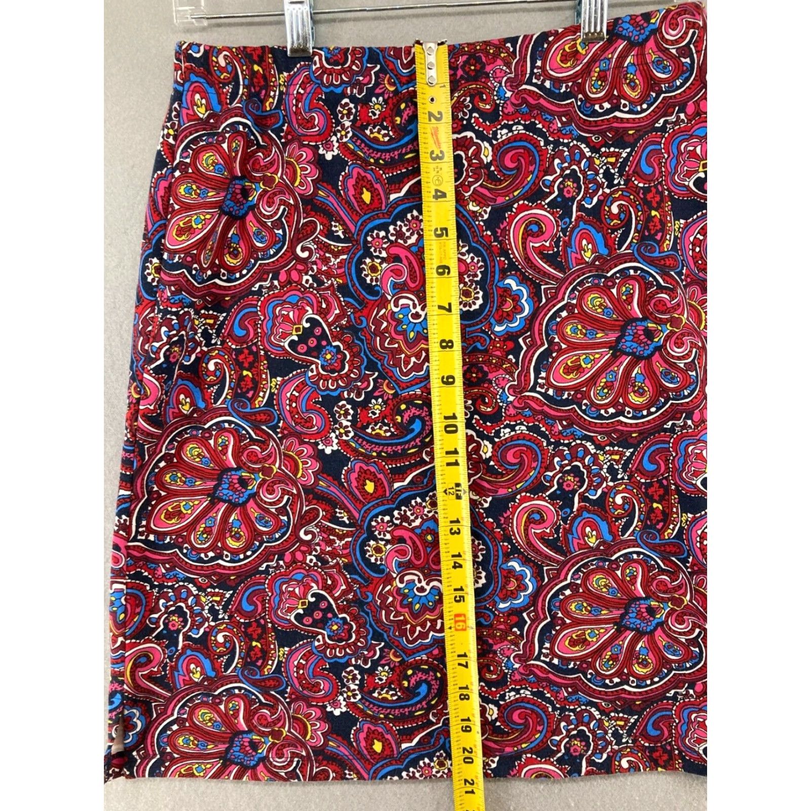 Talbots Talbots Skirt Womens Knee Length Red Paisley Petite S A-Line Hippe Size 28" / US 6 / IT 42 - 4 Thumbnail