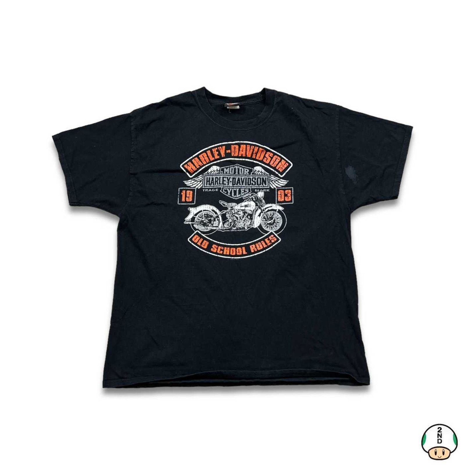 Harley Davidson × Vintage 2015 Harley Davidson T Shirt Old School Motorcycle Biker Tee Size US XL / EU 56 / 4 - 1 Thumbnail