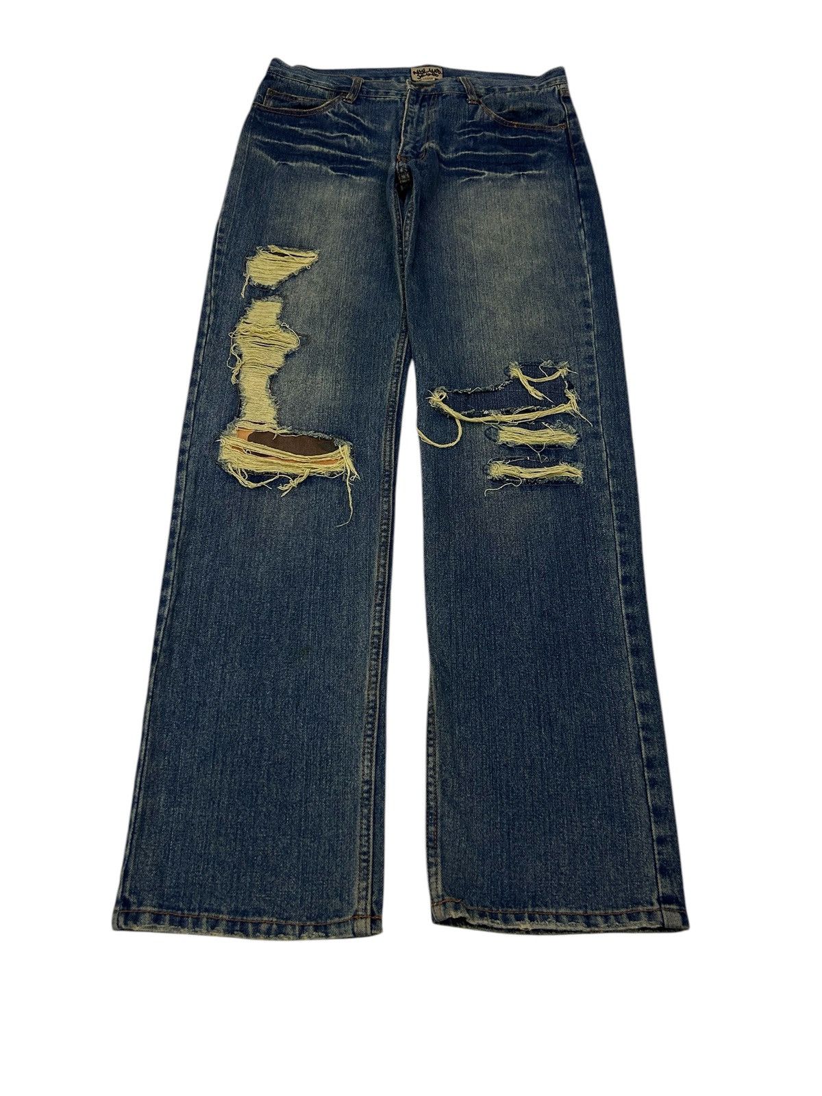 Japanese Brand × Vintage Vintage Japanese Denim Nylaus Jeans Distressed Jeans Size US 34 / EU 50 - 1 Thumbnail