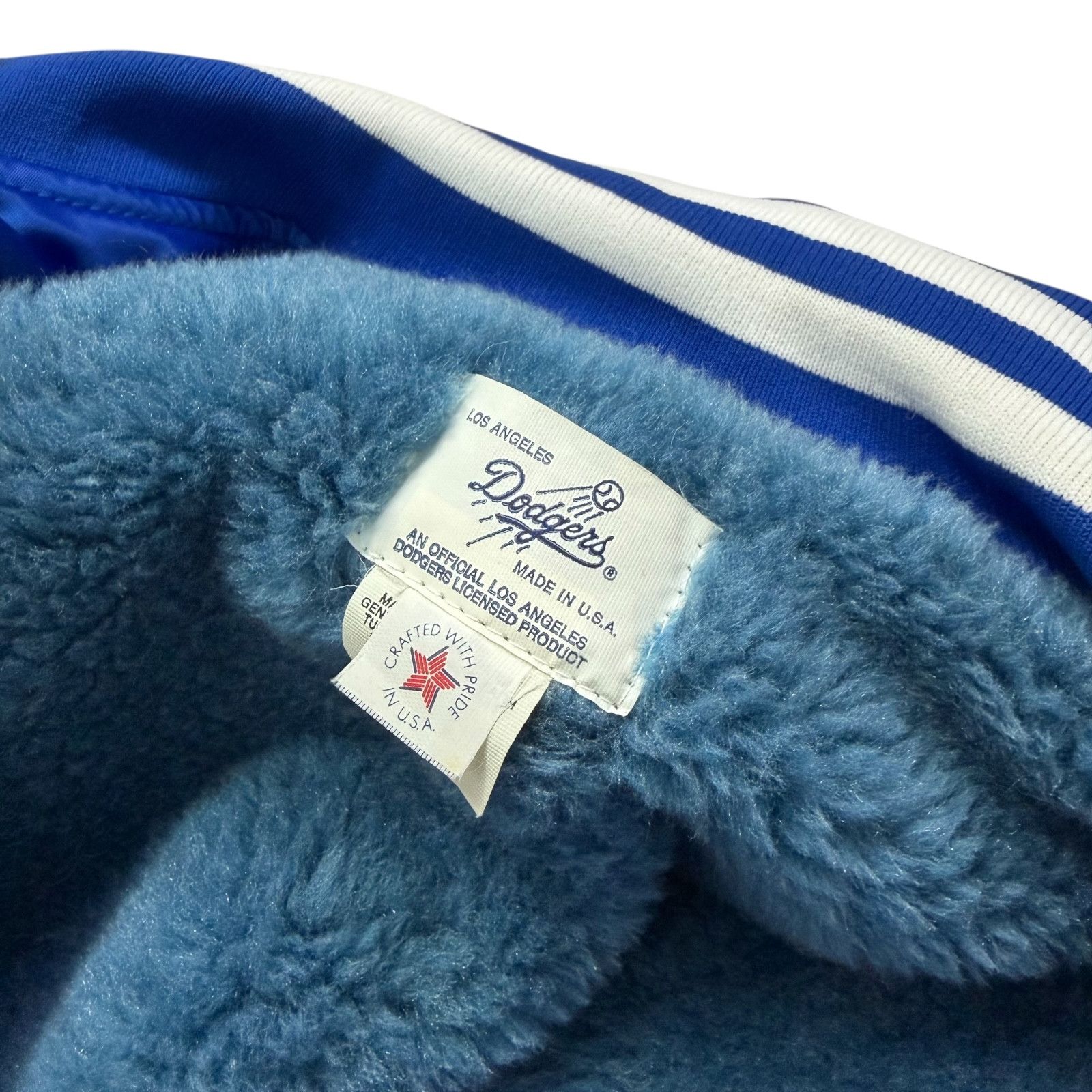 MLB VTG LA DODGERS LICENSED SATIN JACKET DUGOUT SHERPA LINED Size US M / EU 48-50 / 2 - 4 Thumbnail