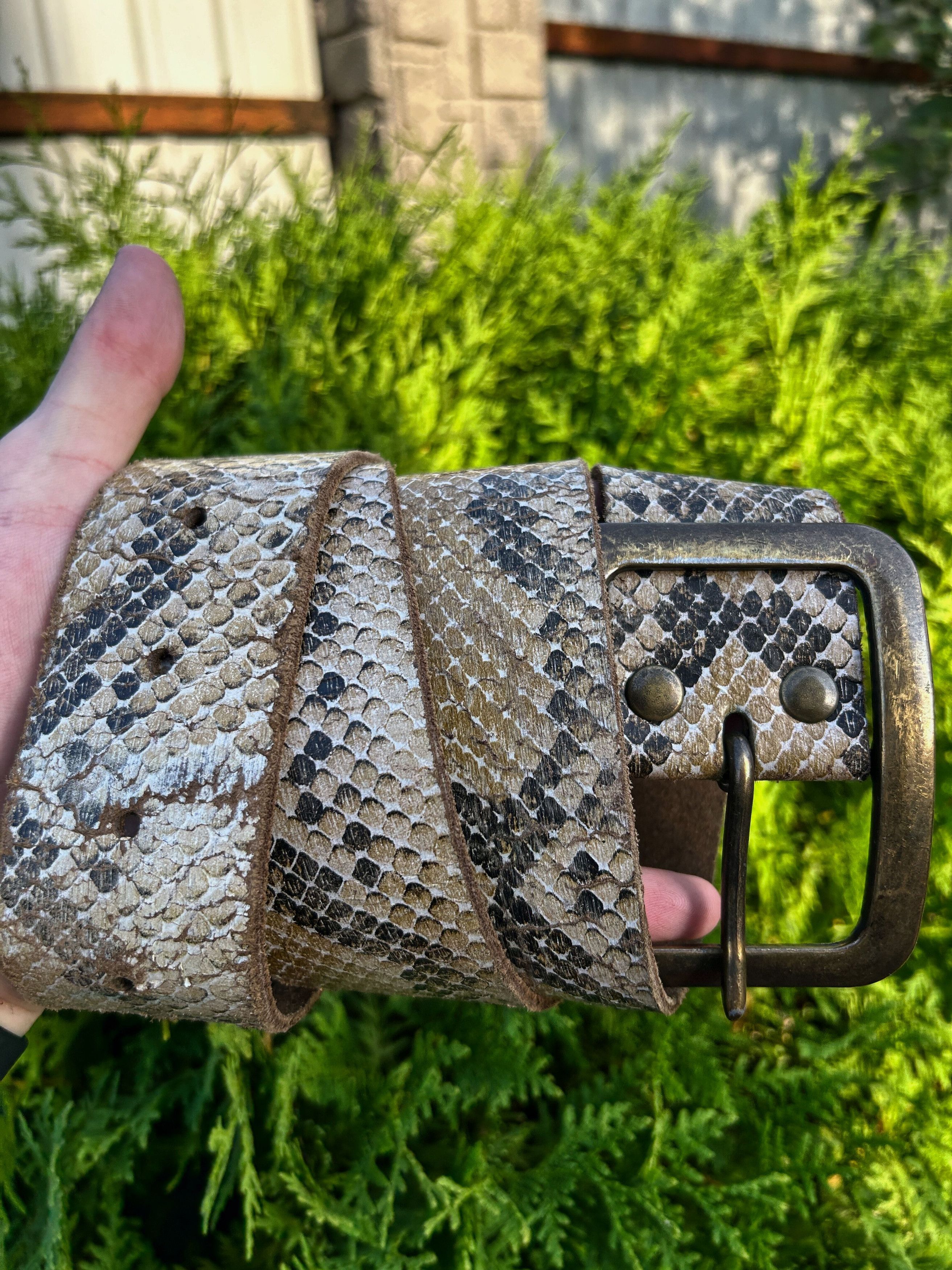 Other Vintage Japanese Kapital Style Leather Crocodile Belt 90s Size ONE SIZE - 4 Thumbnail