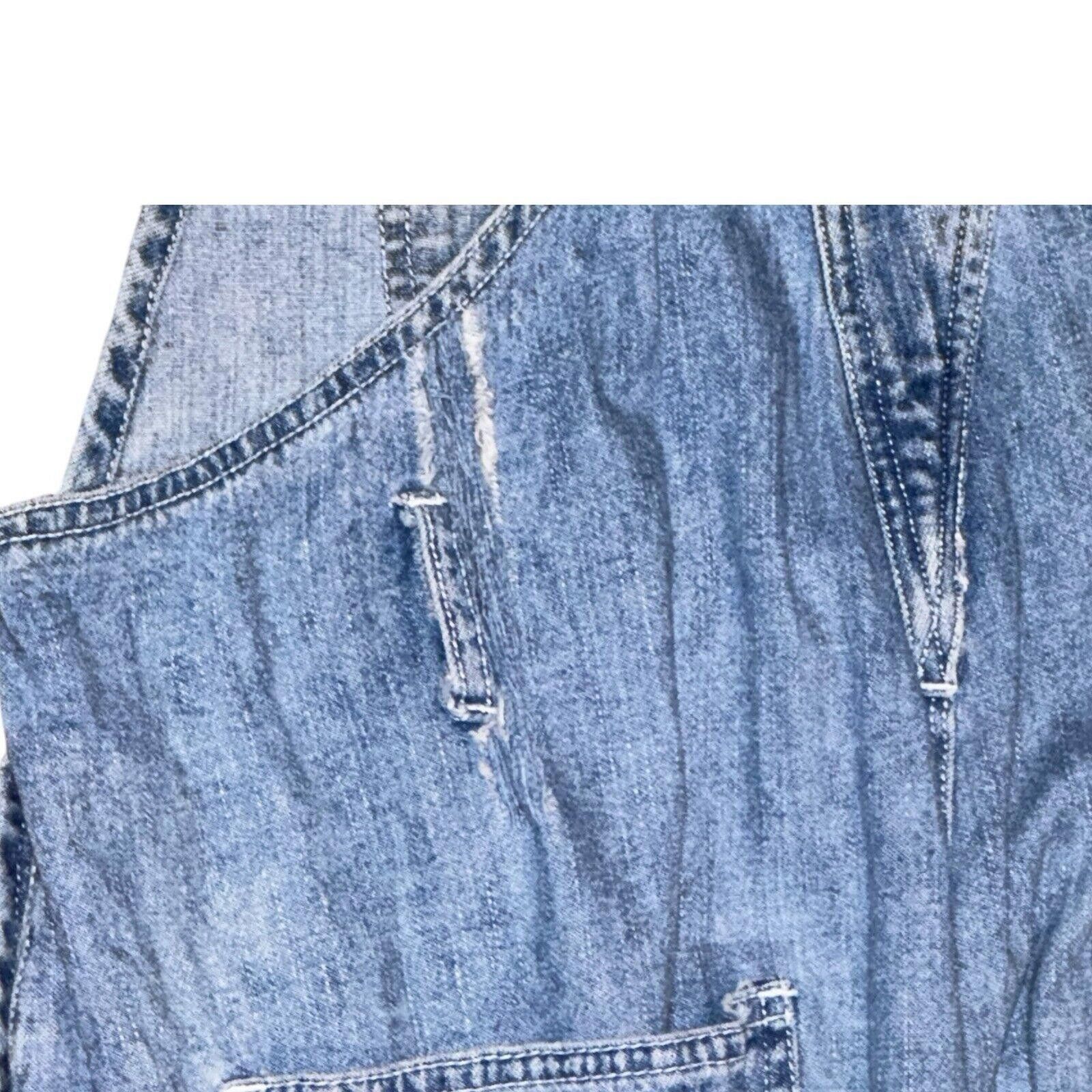 Designer Vintage American Eagle Boyfriend Bib Overalls Sz L Blue Size 36" / US 14 / IT 50 - 7 Thumbnail