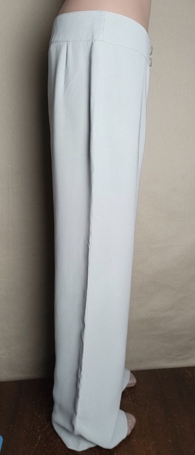 Armani Collezioni × Giorgio Armani Armani Collezioni Silk Wide Womens Pants Light Grey EU 42 Size 28" / US 6 / IT 42 - 3 Thumbnail